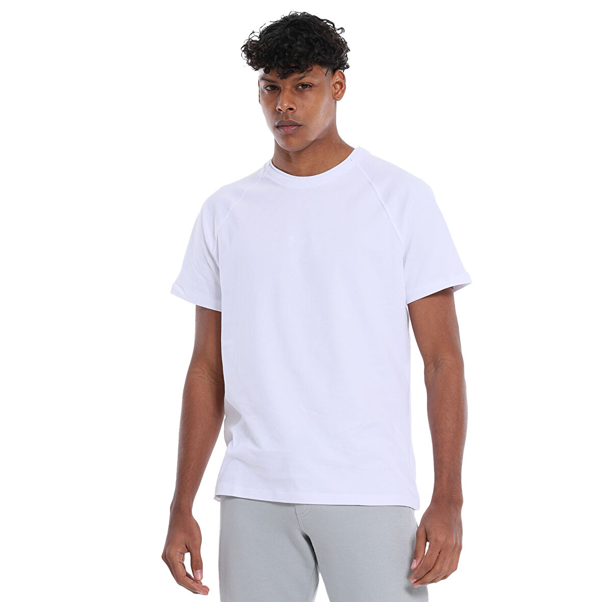 Kofu Erkek Beyaz Günlük Stil T-Shirt 25YE020-BYZ