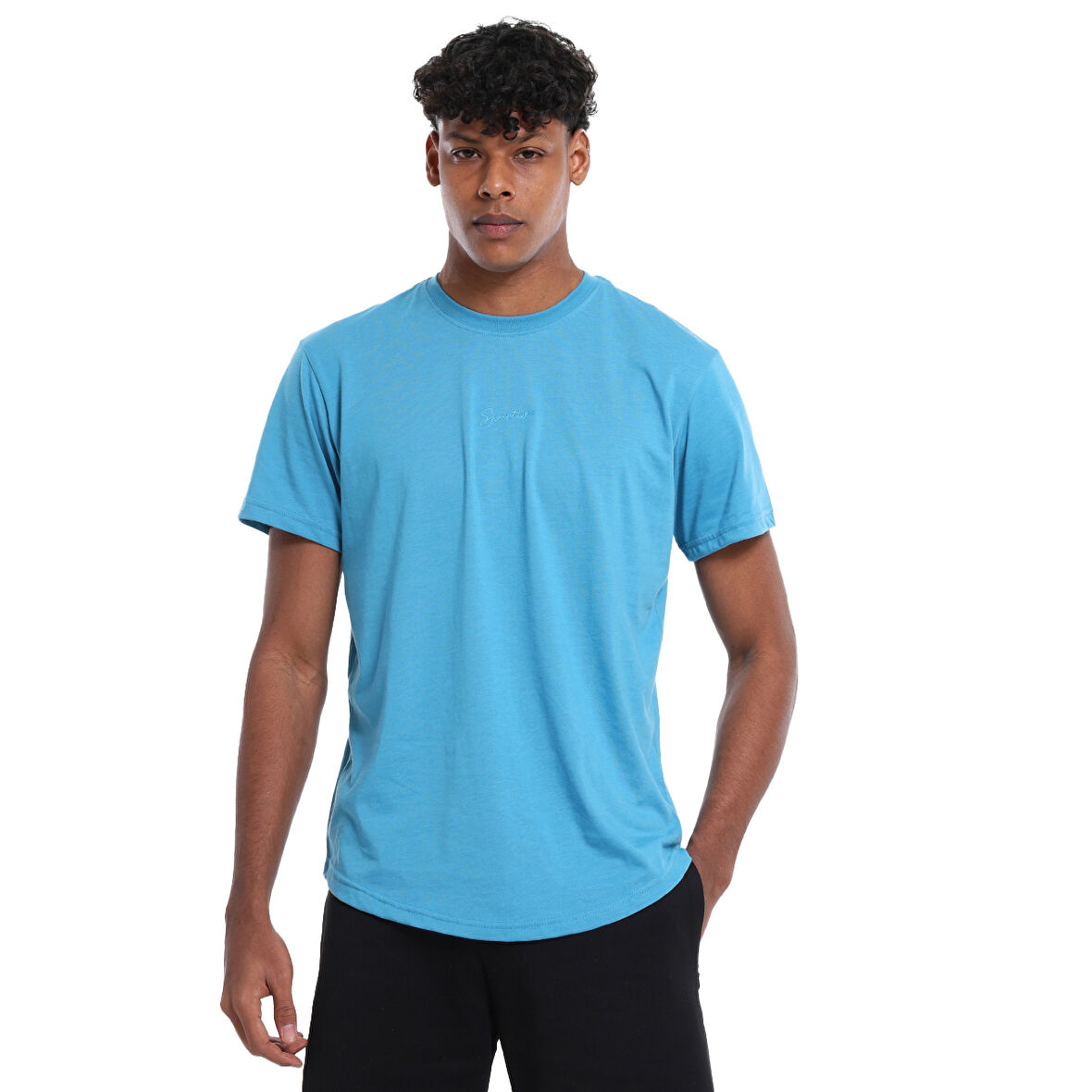 Ognian3 Erkek Mavi Günlük Stil T-Shirt 25YE021-MAVI