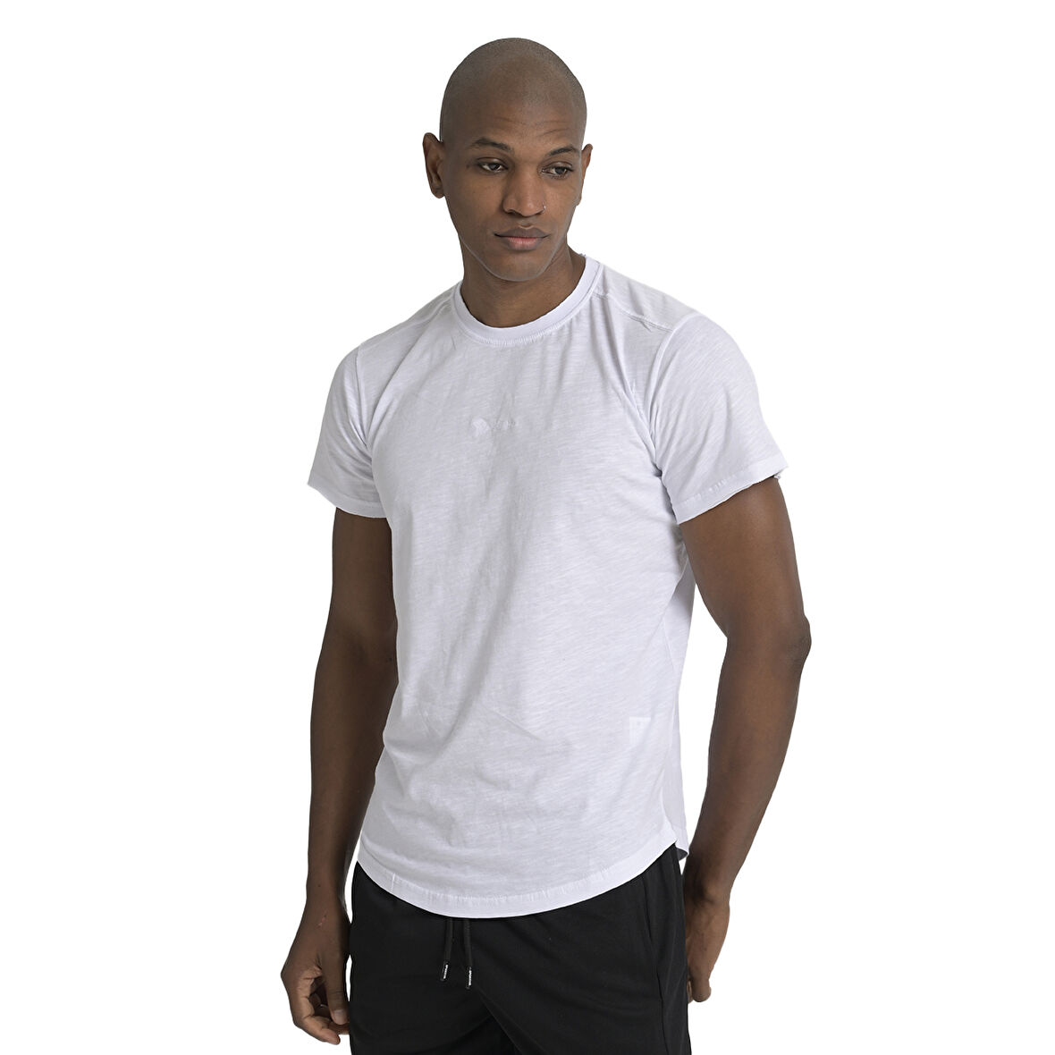 Iga Erkek Beyaz Günlük Stil T-Shirt 25YE031-BYZ