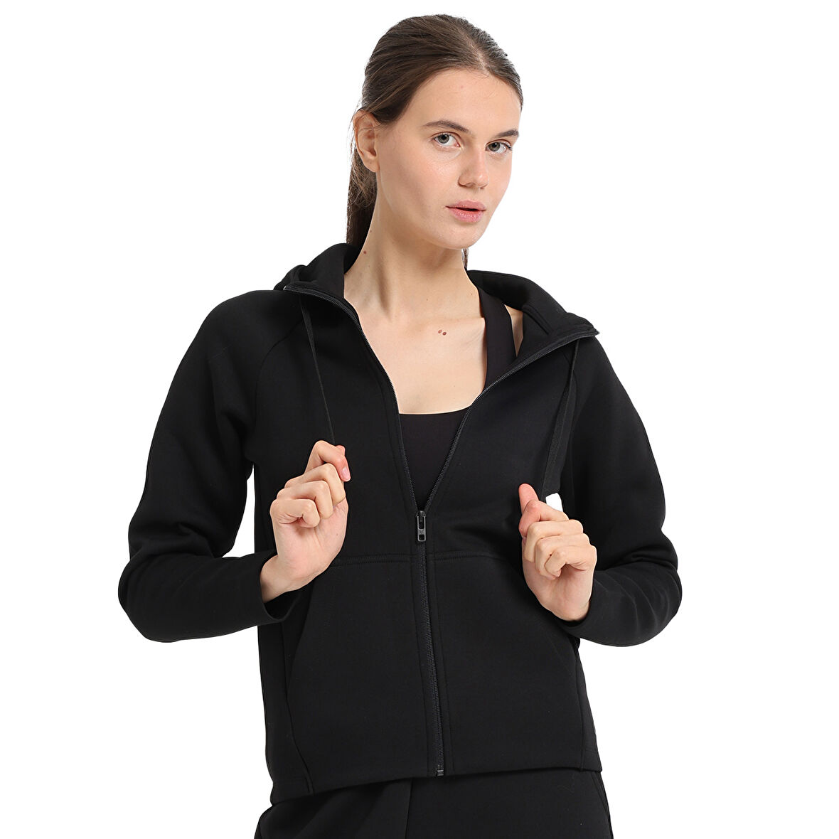 Peoria Kadın Siyah Günlük Stil Eşofman Üstü 25KK1048-SYH