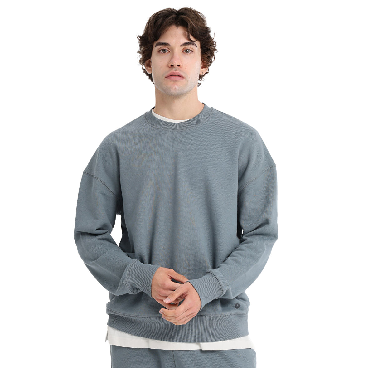 Ault Oversize Erkek Gri Günlük Stil Sweatshirt 25KE1009-GRI