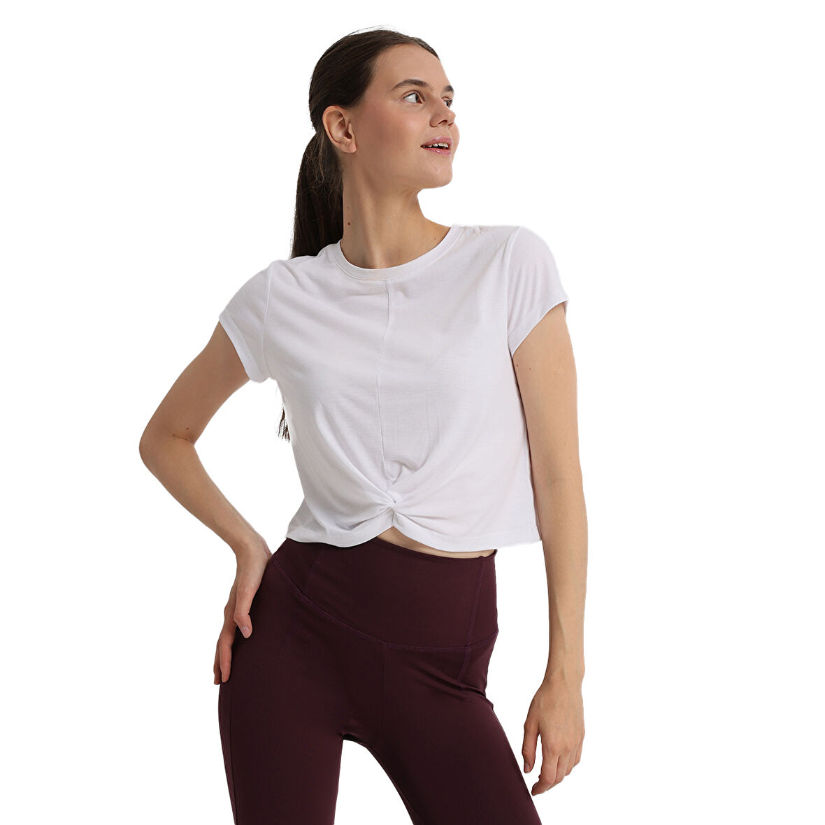 Marana Cropped Top Kadın Beyaz Günlük Stil T-Shirt 25KK1032-KBYZ