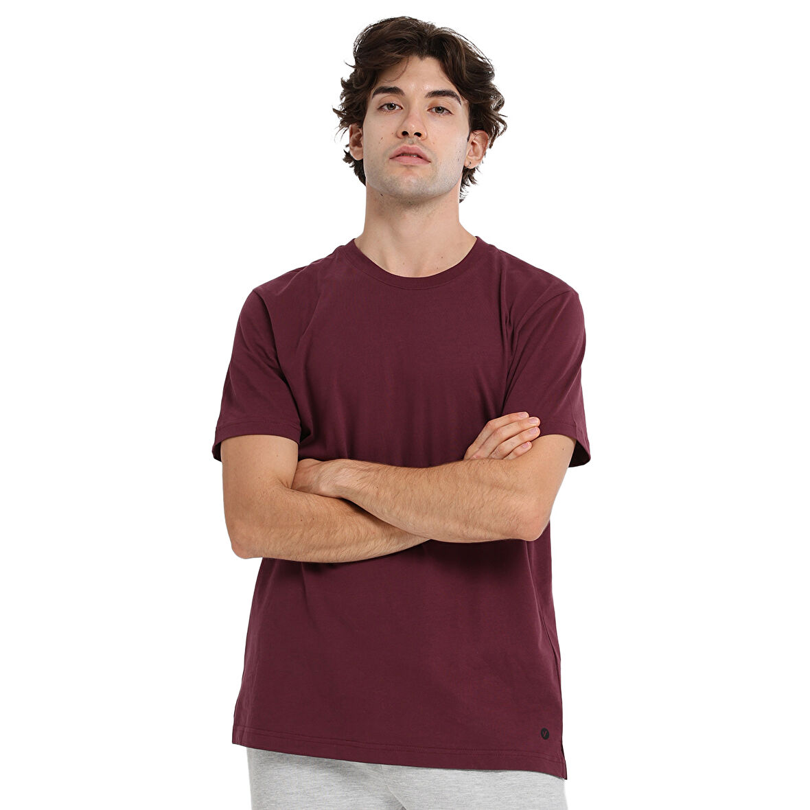 Bow Erkek Bordo Günlük Stil T-Shirt 25KE1016-BRD