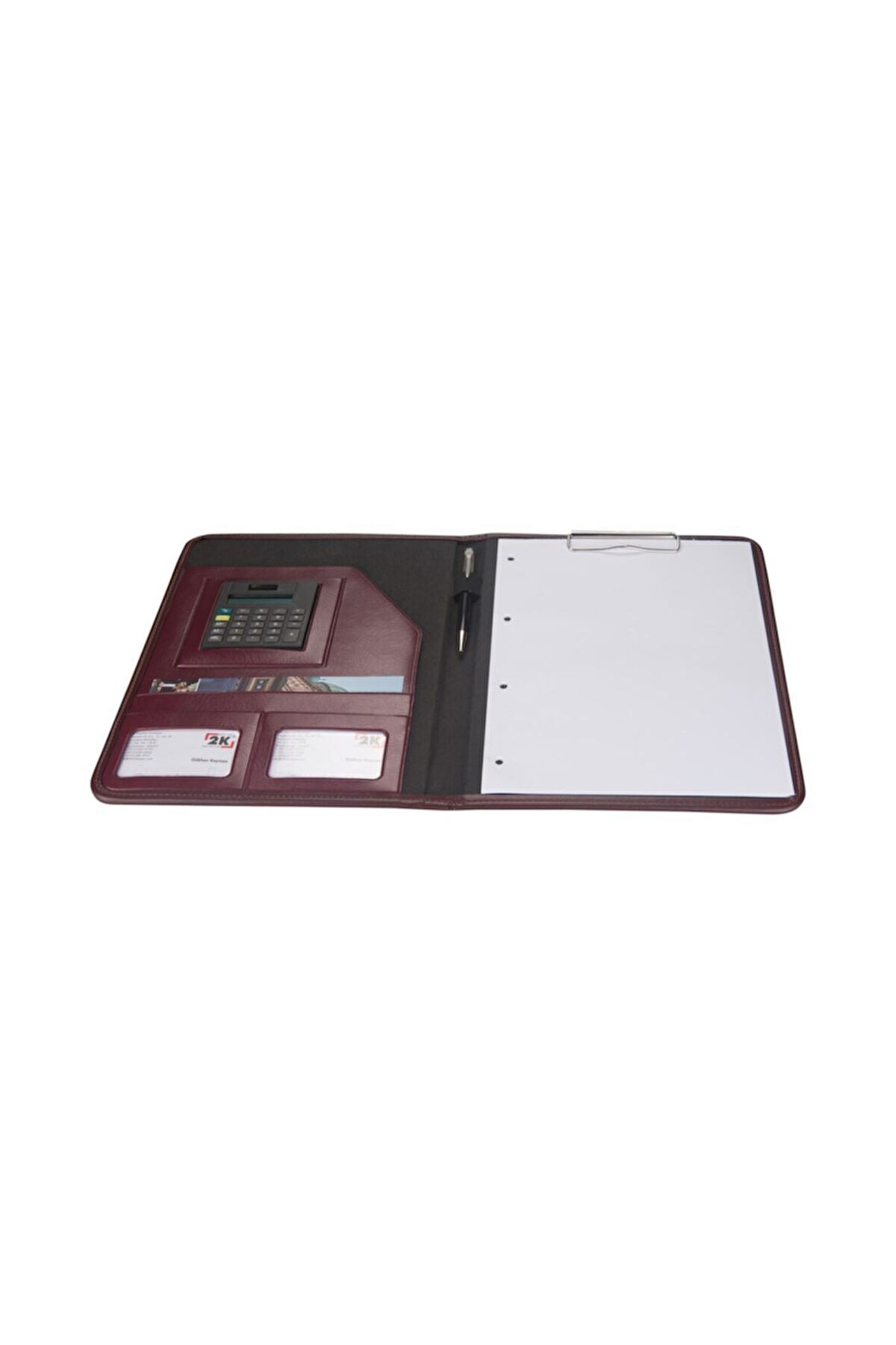 Kapaklı Sekreterlik Padfolio Hesap Makinalı A4 100 Yaprak Kapasiteli Vegan 24,5x32 cm