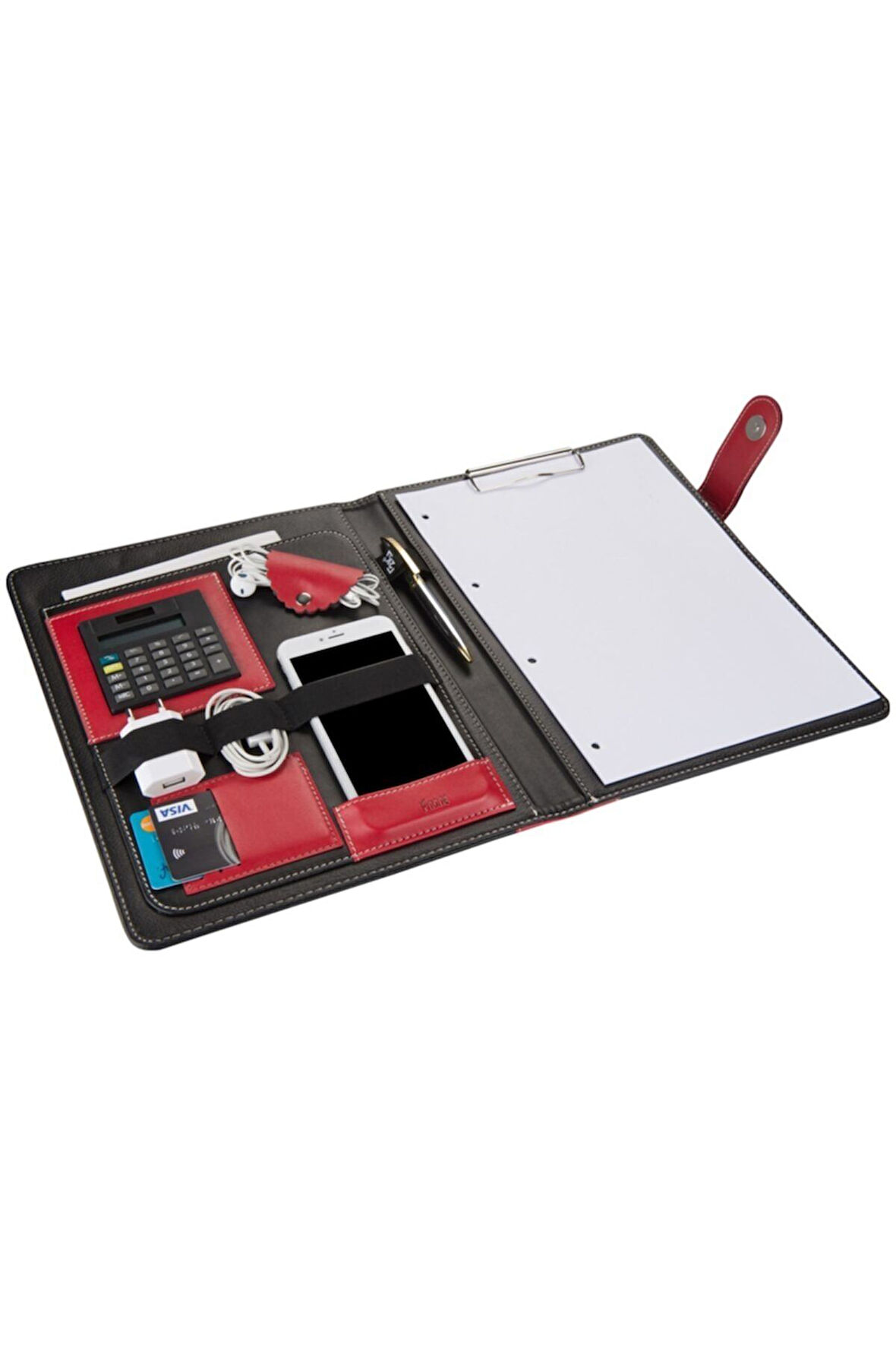 Kapaklı Sekreterlik Padfolio Hesap Makinalı A4 100 Yaprak Kapasiteli Vegan 24,5x32 cm