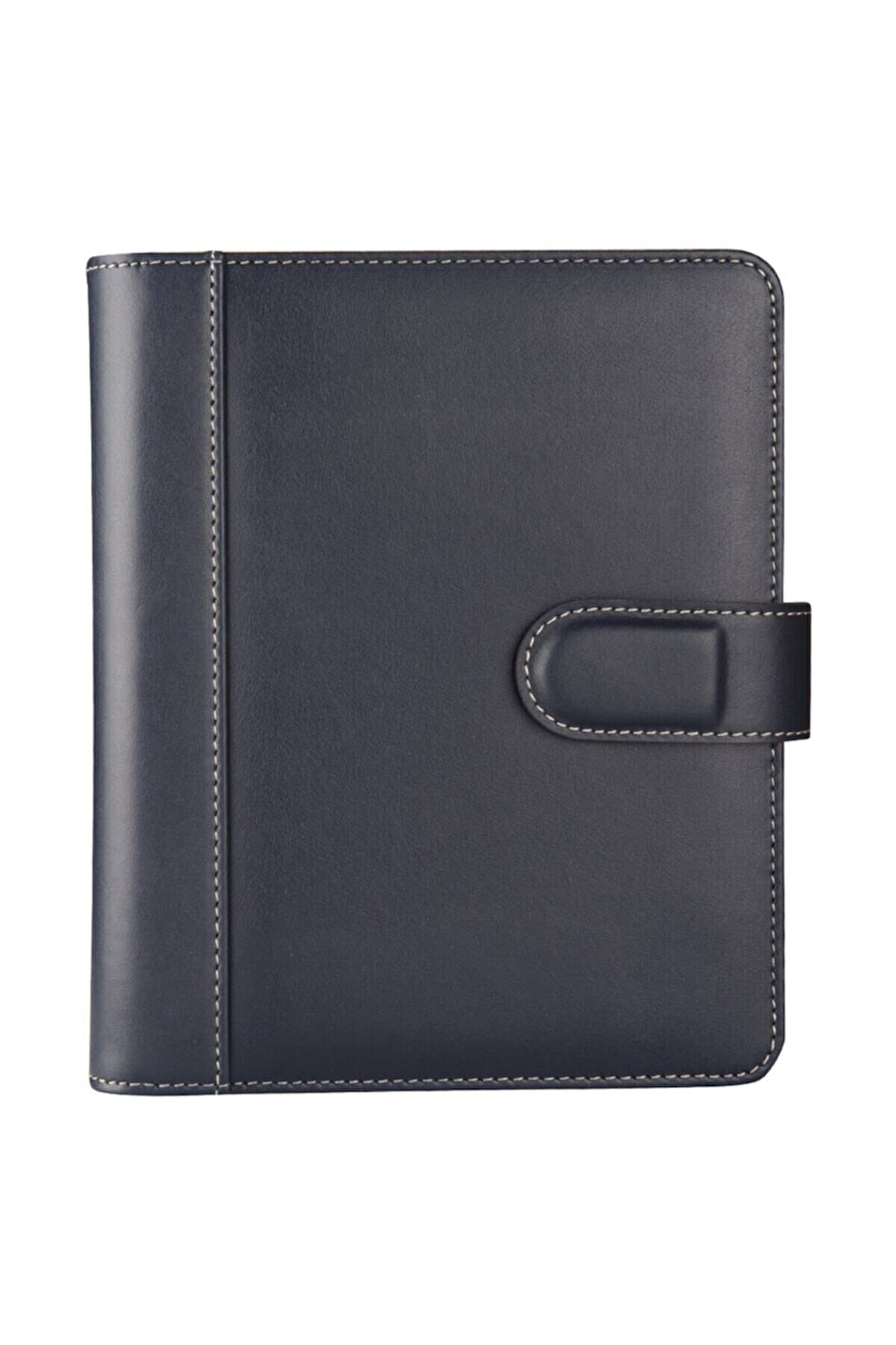 2026 Organizer Ajanda Kılıflı A5 4 Halkalı 15x21 4 Delikli Tarihli Çizgili Blok Rainbow Vegan 19,5x23 cm. Lacivert