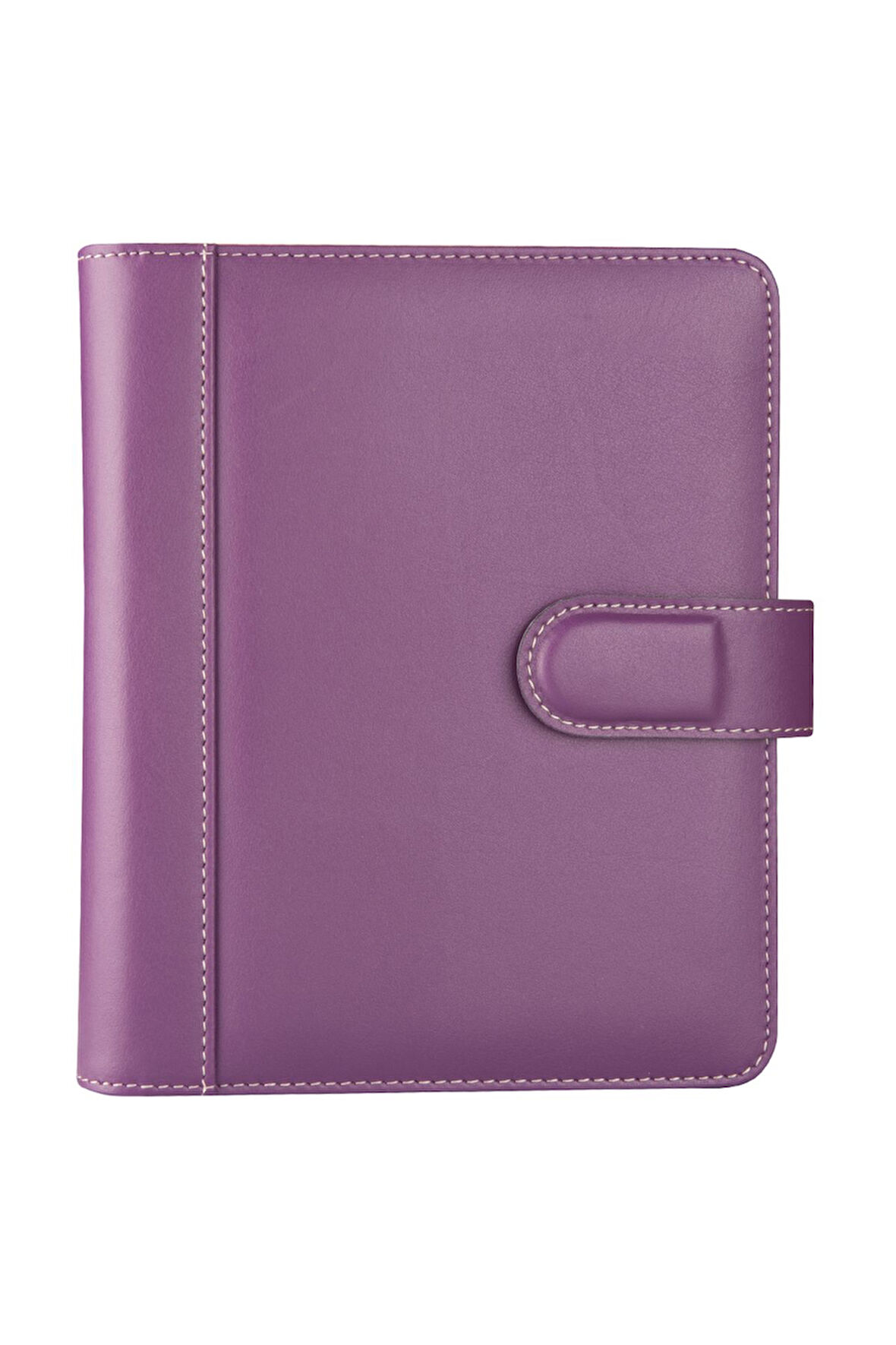 2026 Organizer Ajanda Kılıflı A5 4 Halkalı 15x21 4 Delikli Tarihli Çizgili Blok Rainbow Vegan 19,5x23 cm. Lila