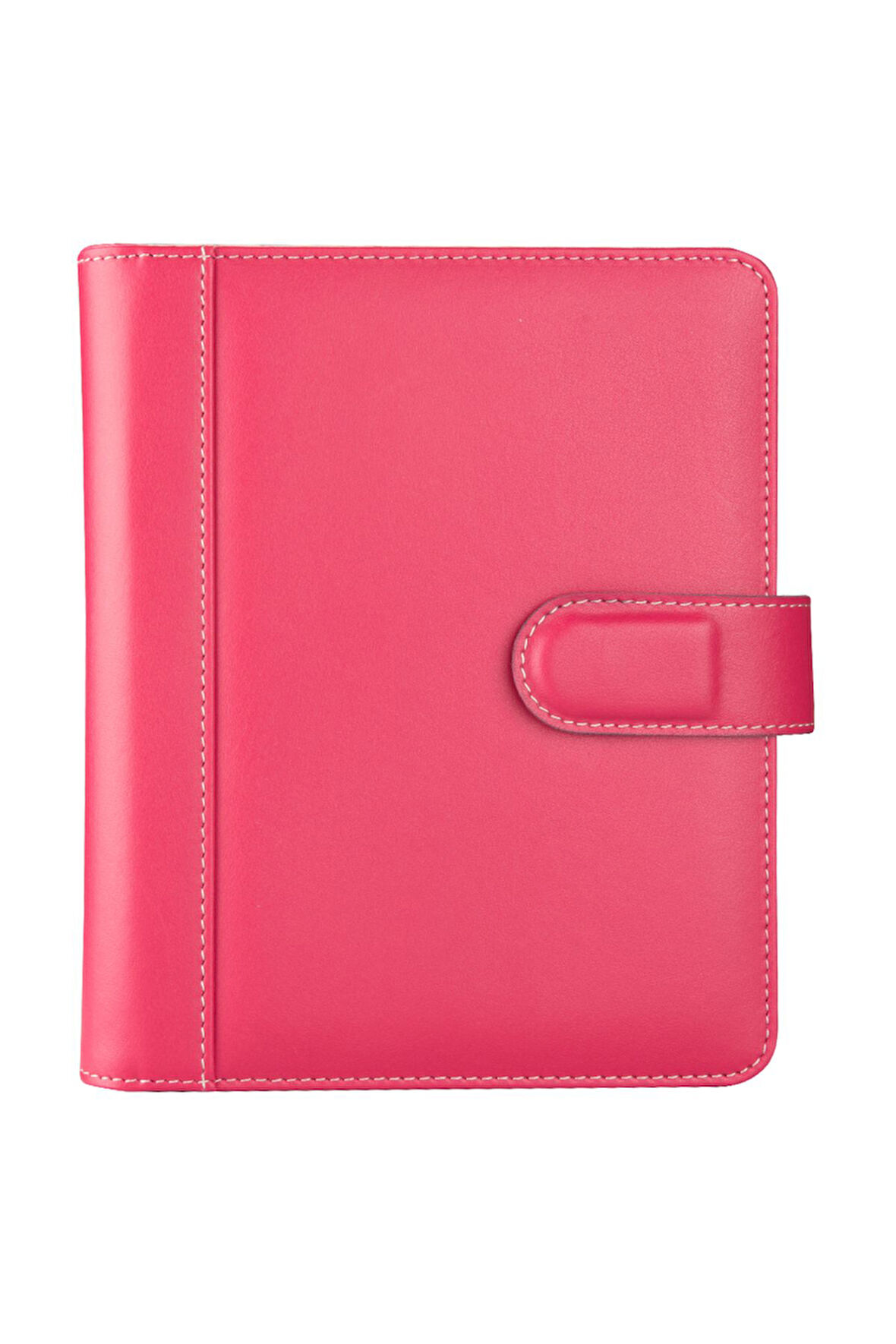 2026 Organizer Ajanda Kılıflı A5 4 Halkalı 15x21 4 Delikli Tarihli Çizgili Blok Rainbow Vegan 19,5x23 cm. Fuşya