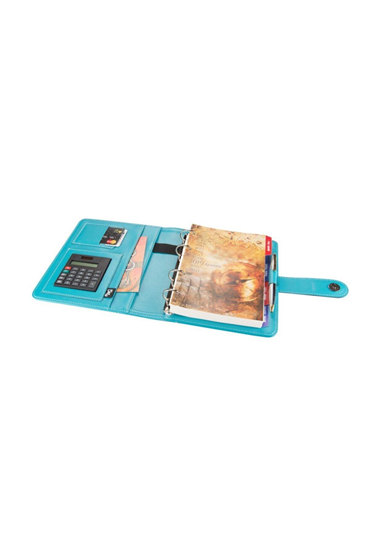 Organizer Ajanda Kılıflı A5 4 Halkalı 15x21 4 Delikli Tarihsiz Çizgili Blok Rainbow Vegan 19,5x23 cm