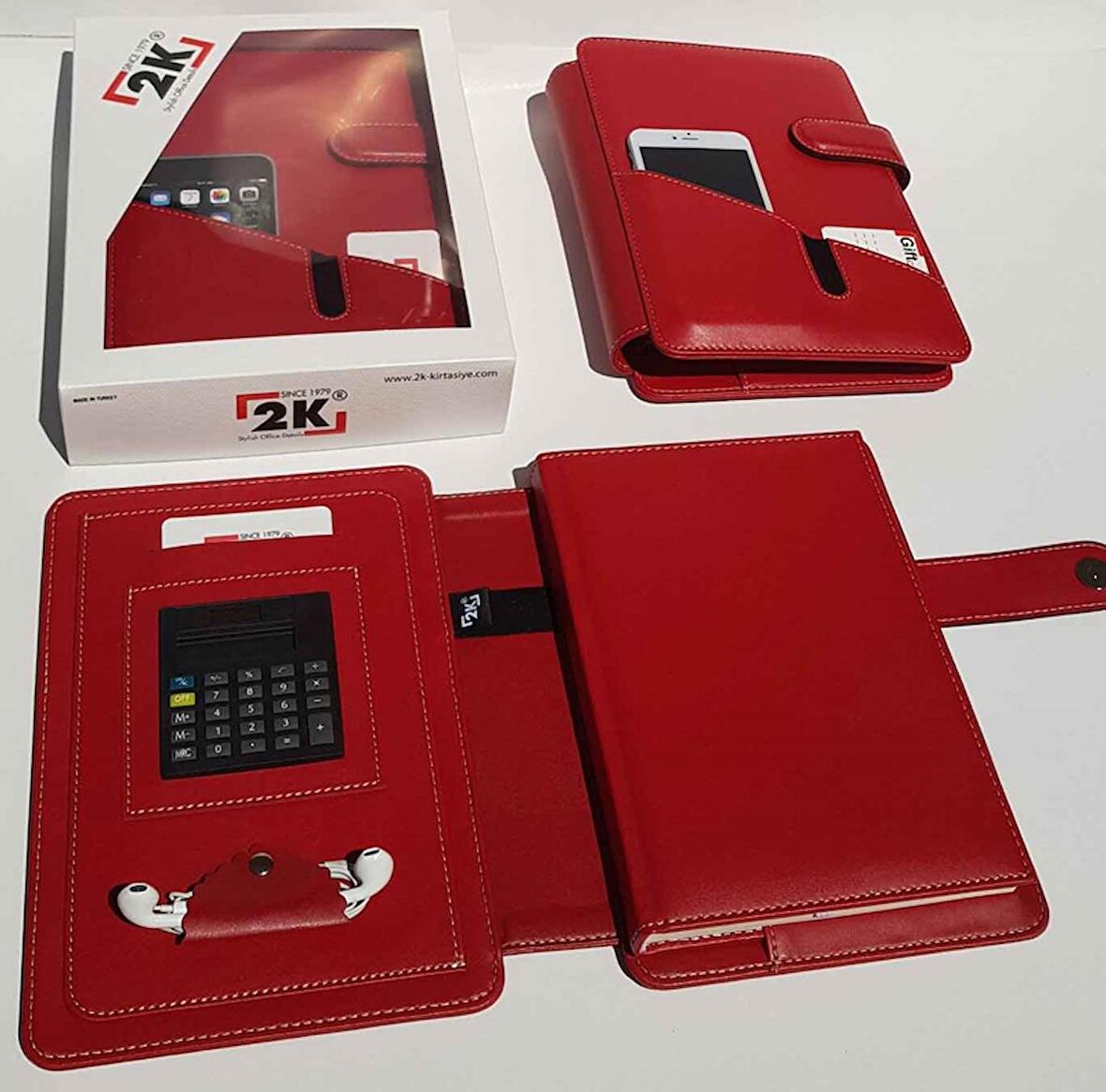 2K ORG.DİPLOMAT 17X24 SUNİ DERİ KIRMIZI KARELİ 5286