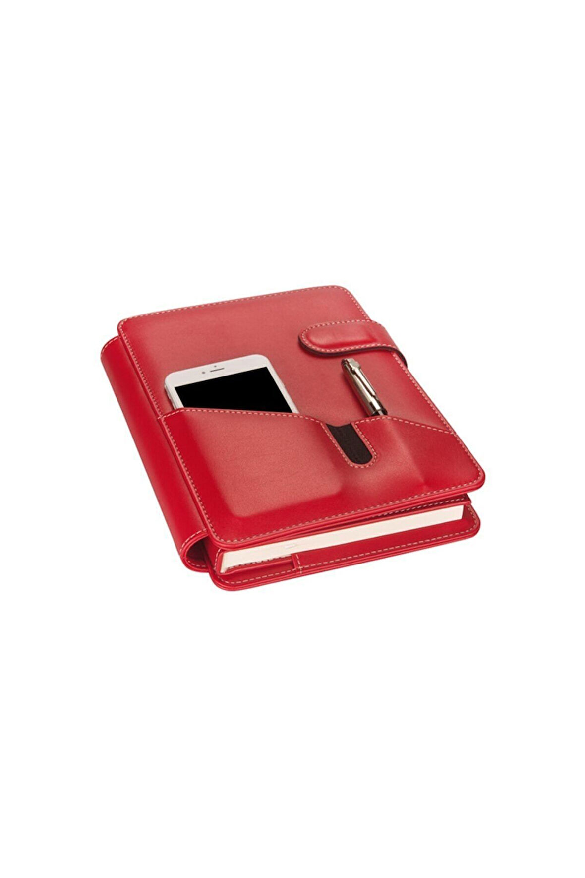 2026 Organizer Ajanda Telefon Kılıflı Tarihli Çizgili 168 Yaprak 17x24 Defterli Rainbow Vegan 20x26 cm. Kırmızı