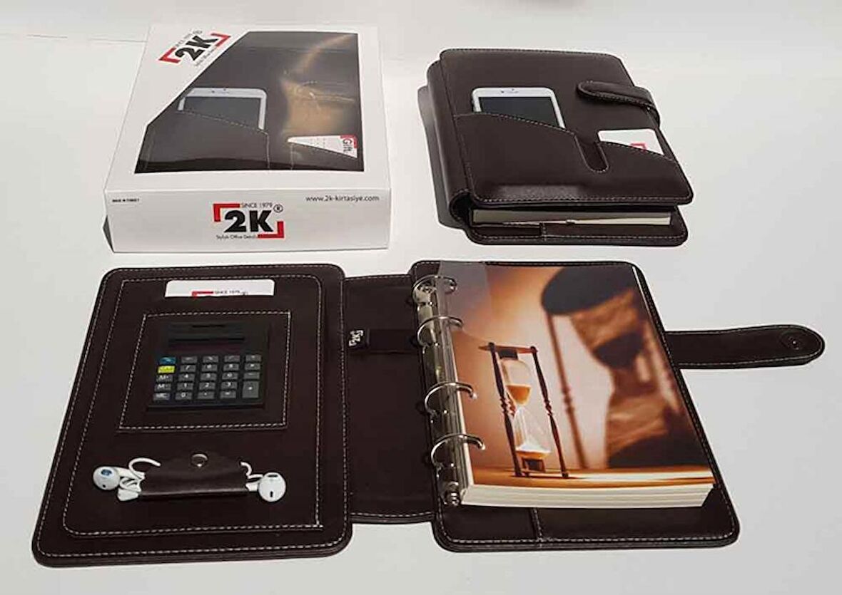 2K ORGANİZER 4 HALKALI SUNİ DERİ KAHVE 5298