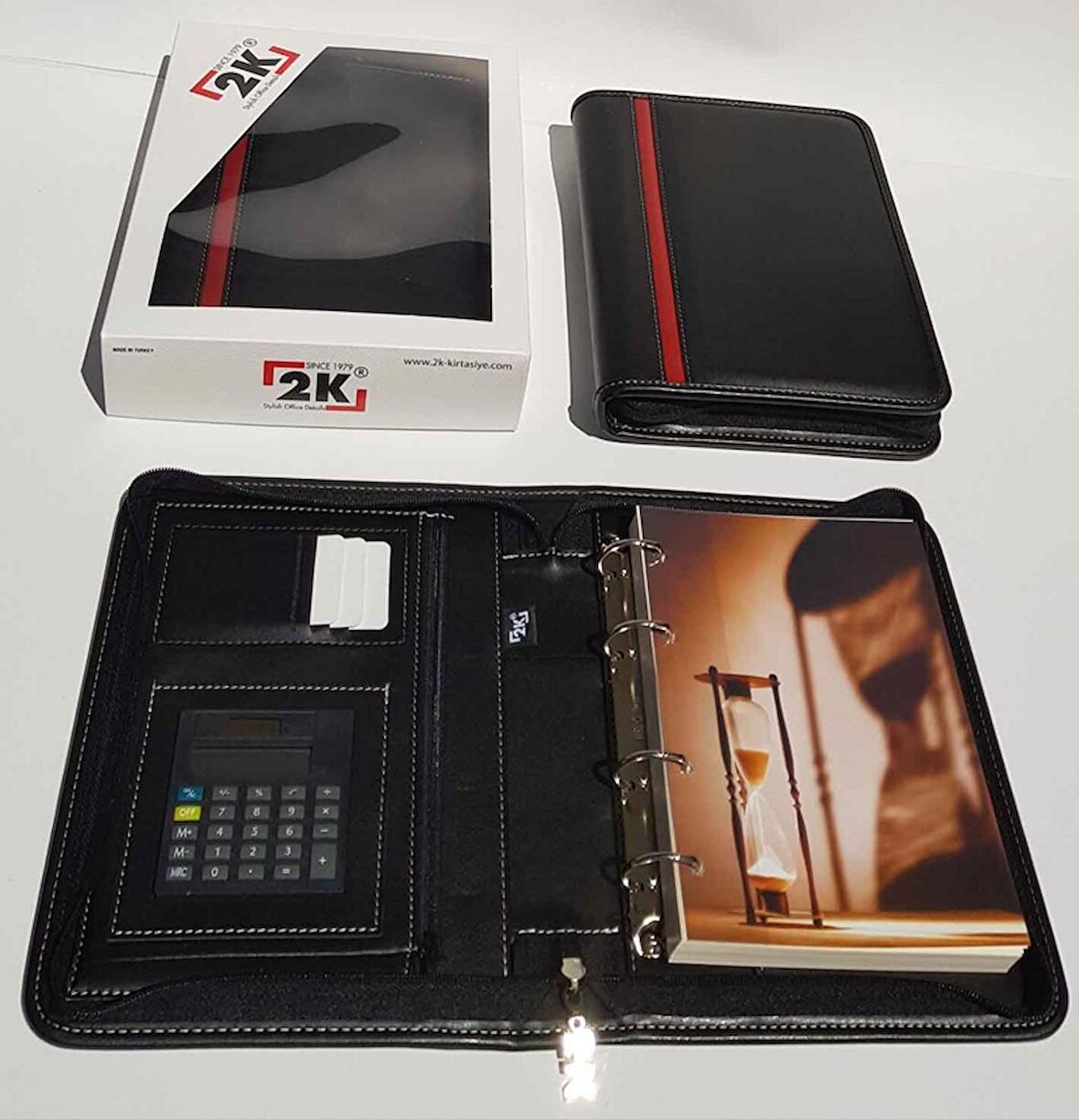2K ORG. DEFTER 15x21 SUNİ DERİ FERM. 4 HALKALI ÇİZGİLİ 5270