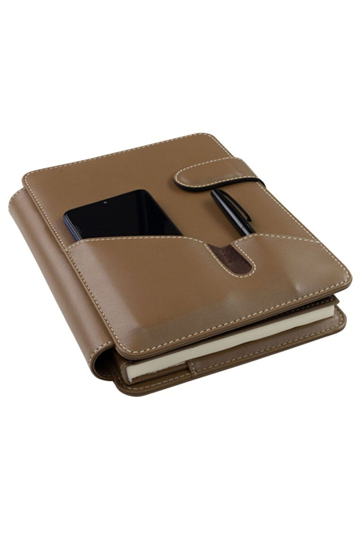 2026 YENİ YIL TARİHLİ GÜNLÜK ÇİZGİLİ 17*24 CM İÇ AJANDALI TELEFON KILIFI KAPAKLI DERİ ORGANİZER VİZON