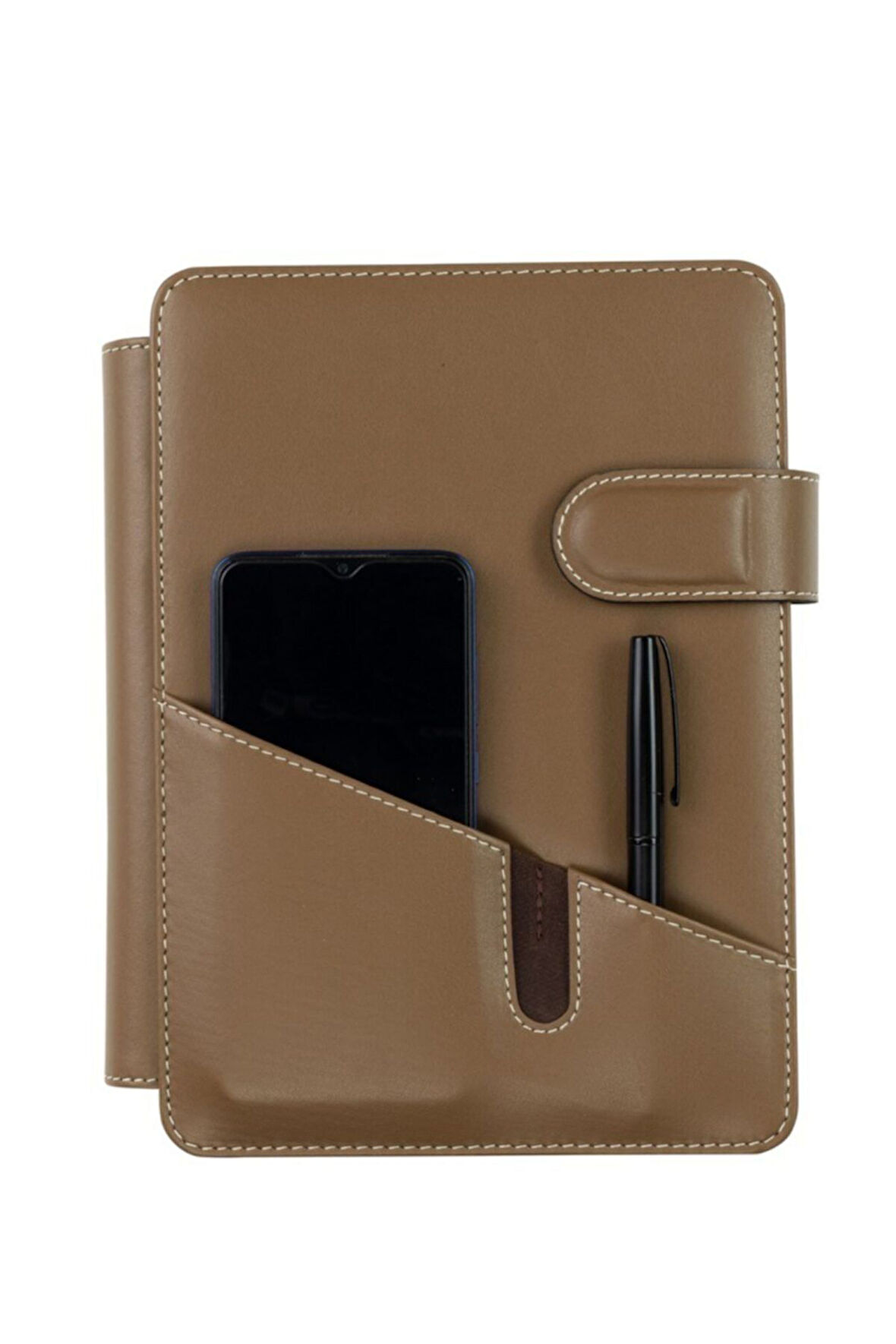 Organizer Ajanda Telefon Kılıflı 15x21 4 Delikli Tarihsiz Çizgili Blok 4 Halkalı Rainbow Vegan 20x26 cm