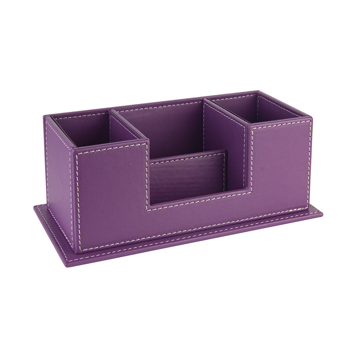 Masaüstü Deri Organizer Kalemlik 4 Gözlü Desktop Organizer Rainbow Vegan 10x12x25 cm.