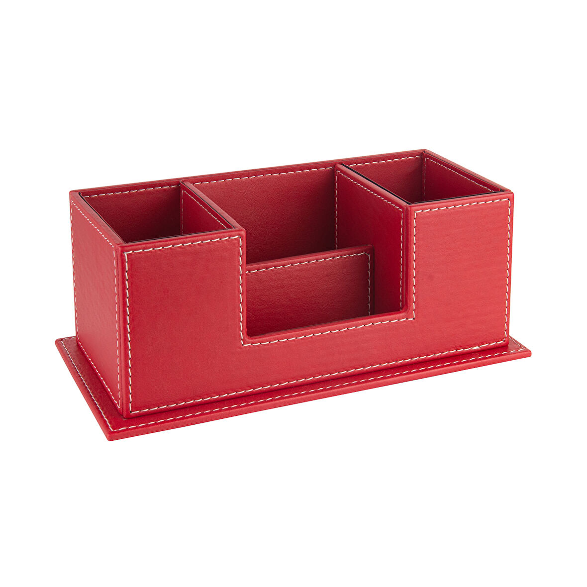 Masaüstü Deri Organizer Kalemlik 4 Gözlü Desktop Organizer Rainbow Vegan 10x12x25 cm.