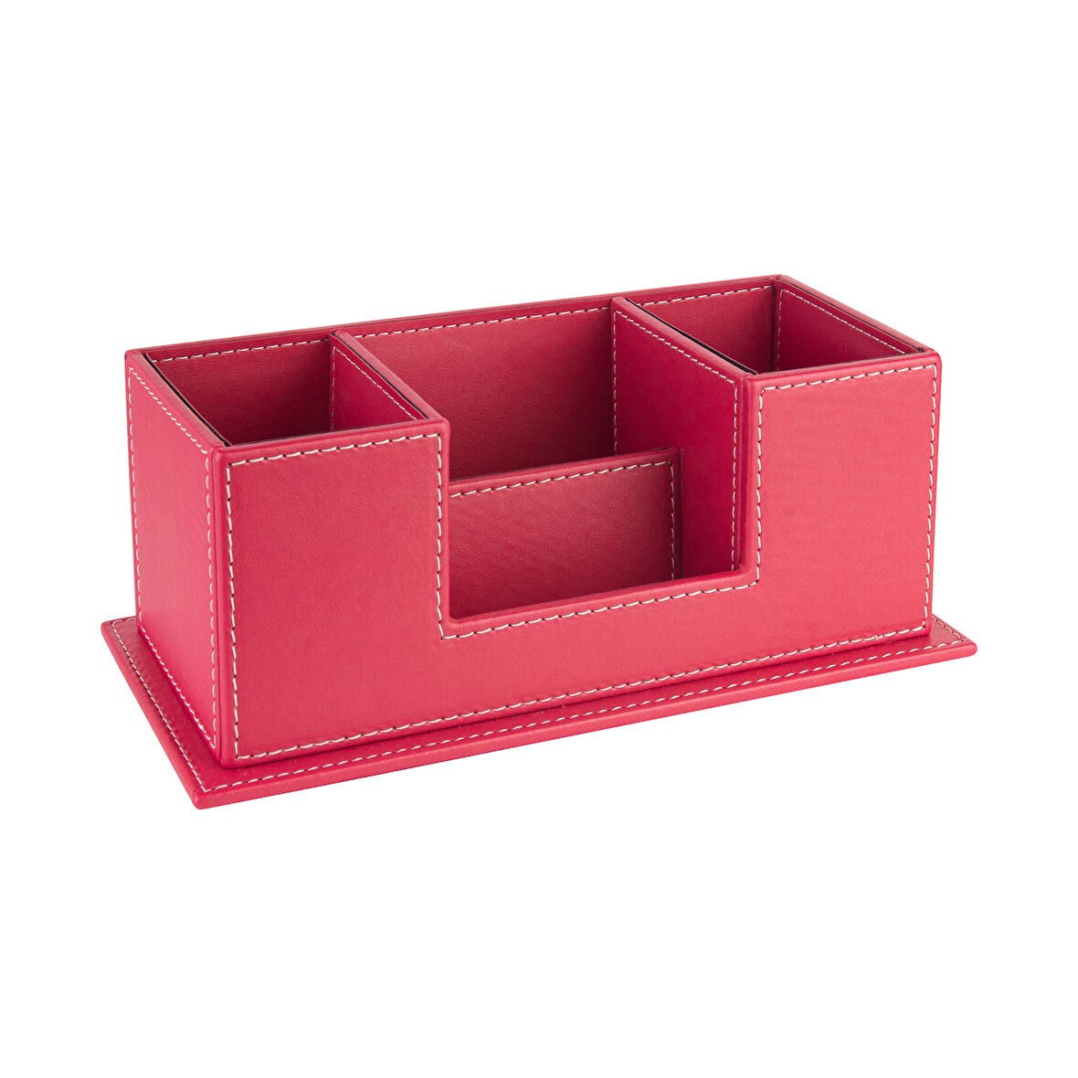 Masaüstü Deri Organizer Kalemlik 4 Gözlü Desktop Organizer Rainbow Vegan 10x12x25 cm.