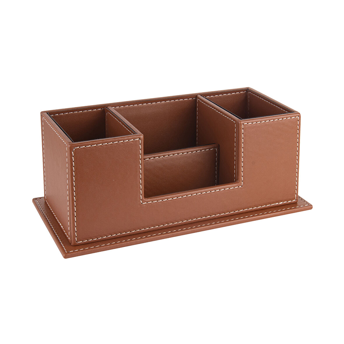Masaüstü Deri Organizer Kalemlik 4 Gözlü Desktop Organizer Rainbow Vegan 10x12x25 cm.