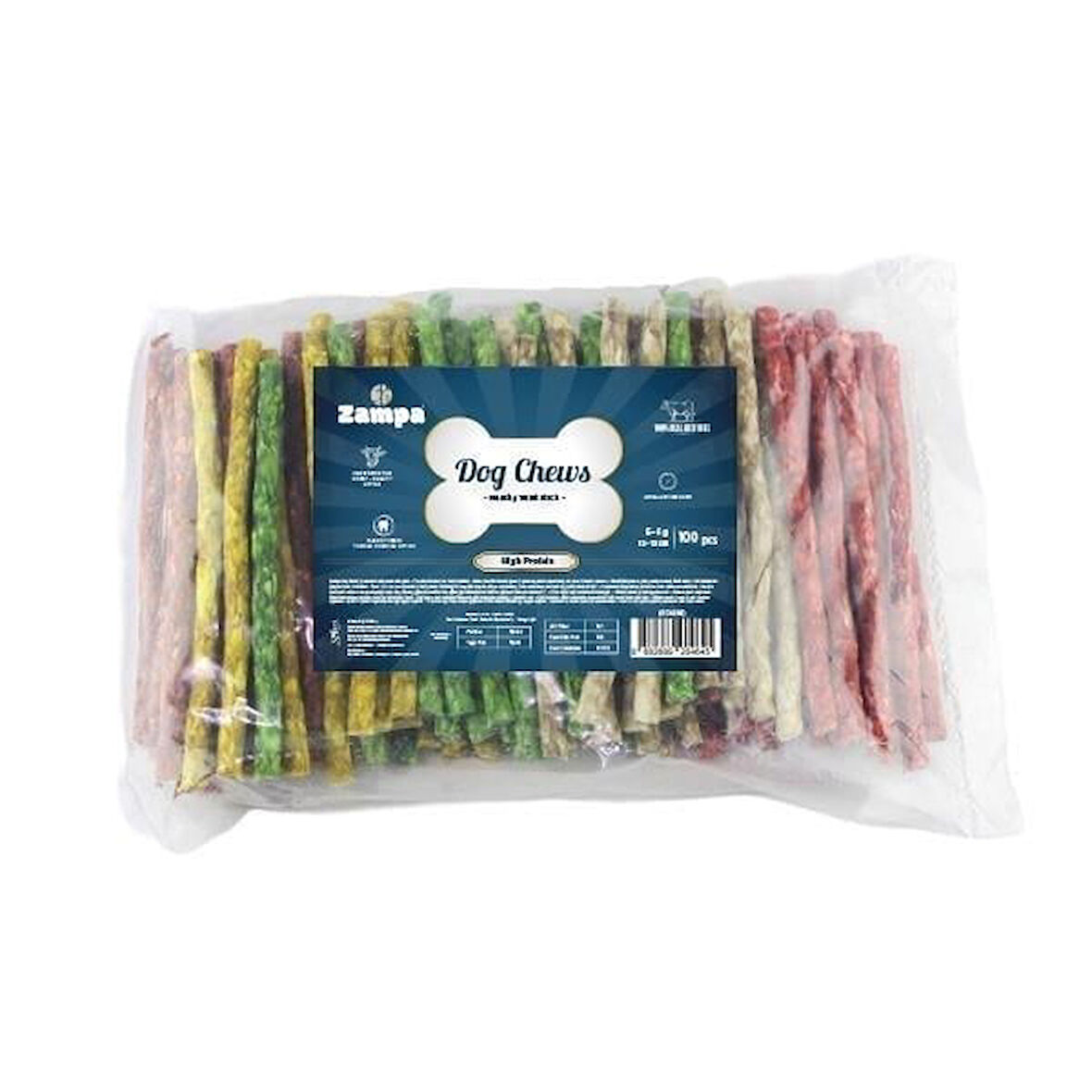 Zampa Munchy Burgu Çubuk Sticks Kemik Köpek Ödülü 100 Lü 5g