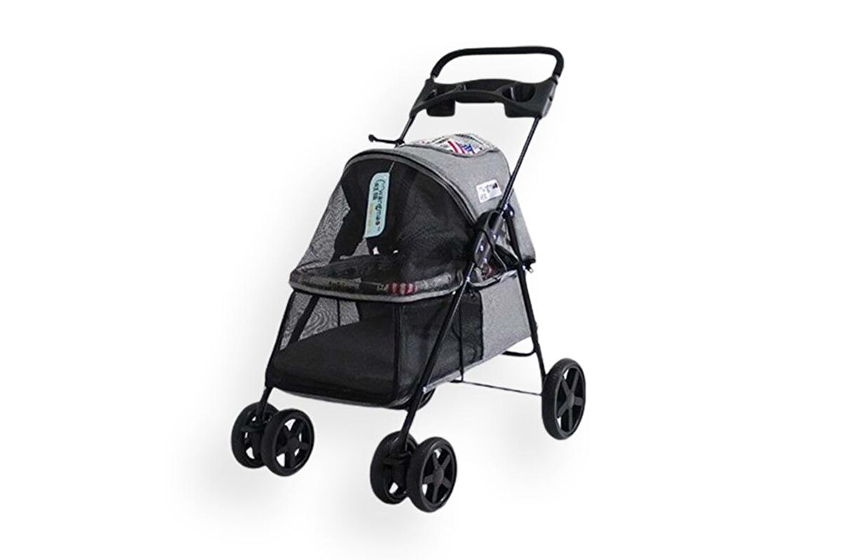 Zampa Tourist Kedi & Köpek Arabası Gri, 46x85x91.5cm