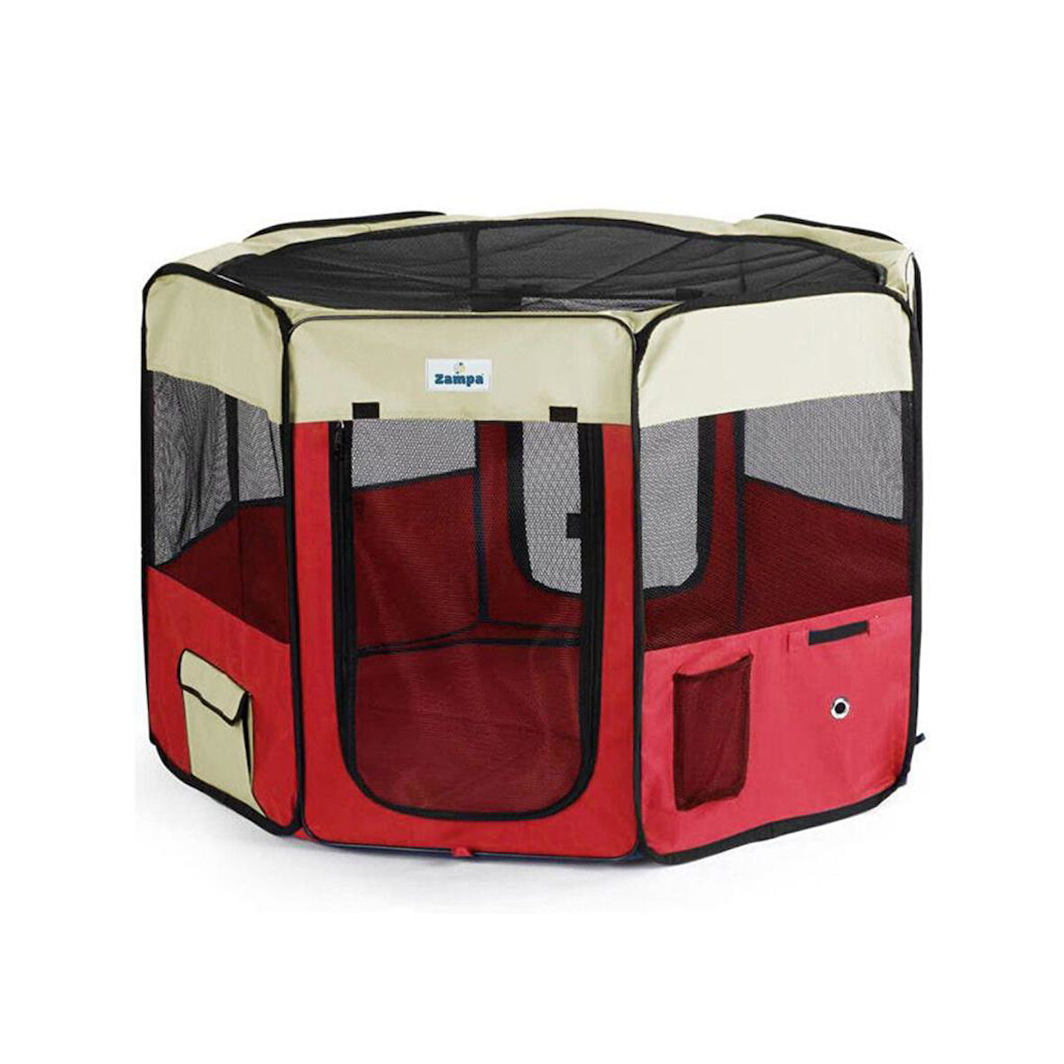 Zampa Pet Park Oyun Alanı Krem Kırmızı 91x91x54 Cm