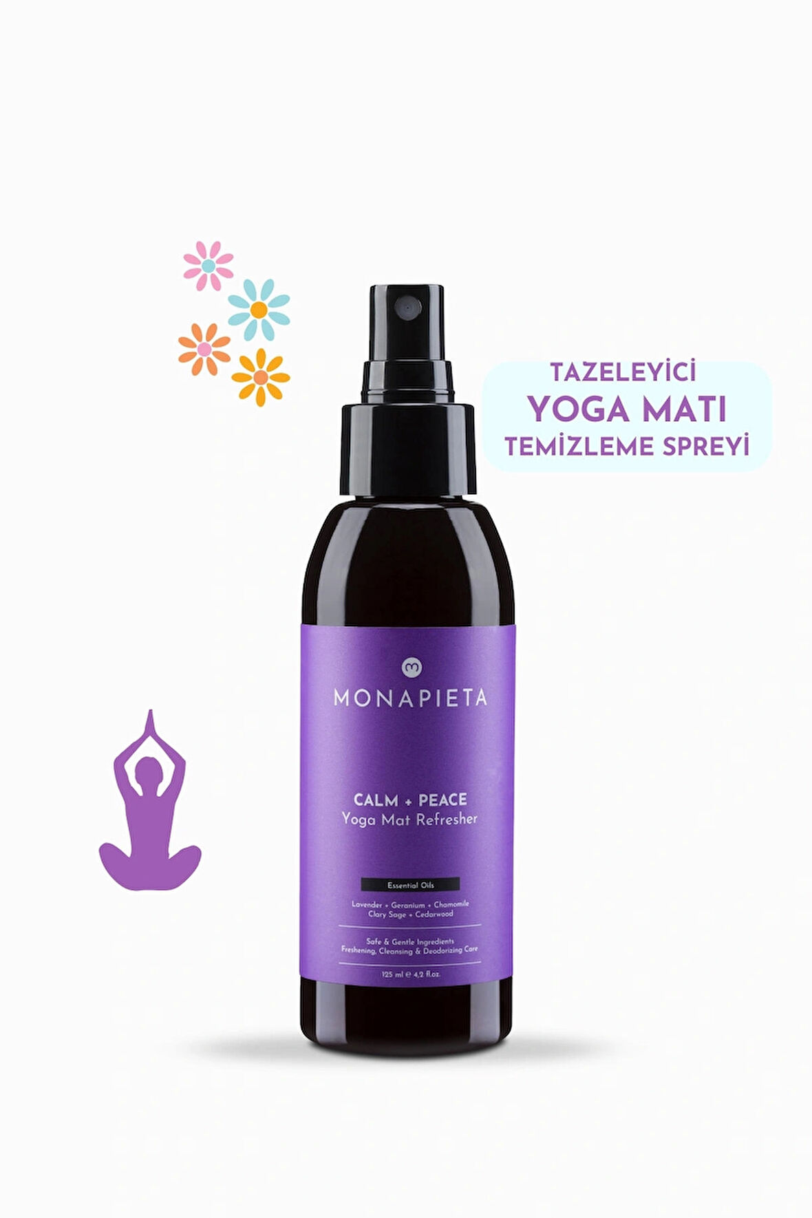 Tazeleyici Yoga Matı Temizleme Spreyi | Yenileyici & Koku Giderici | Sakin & Huzurlu Aura | 125 ml