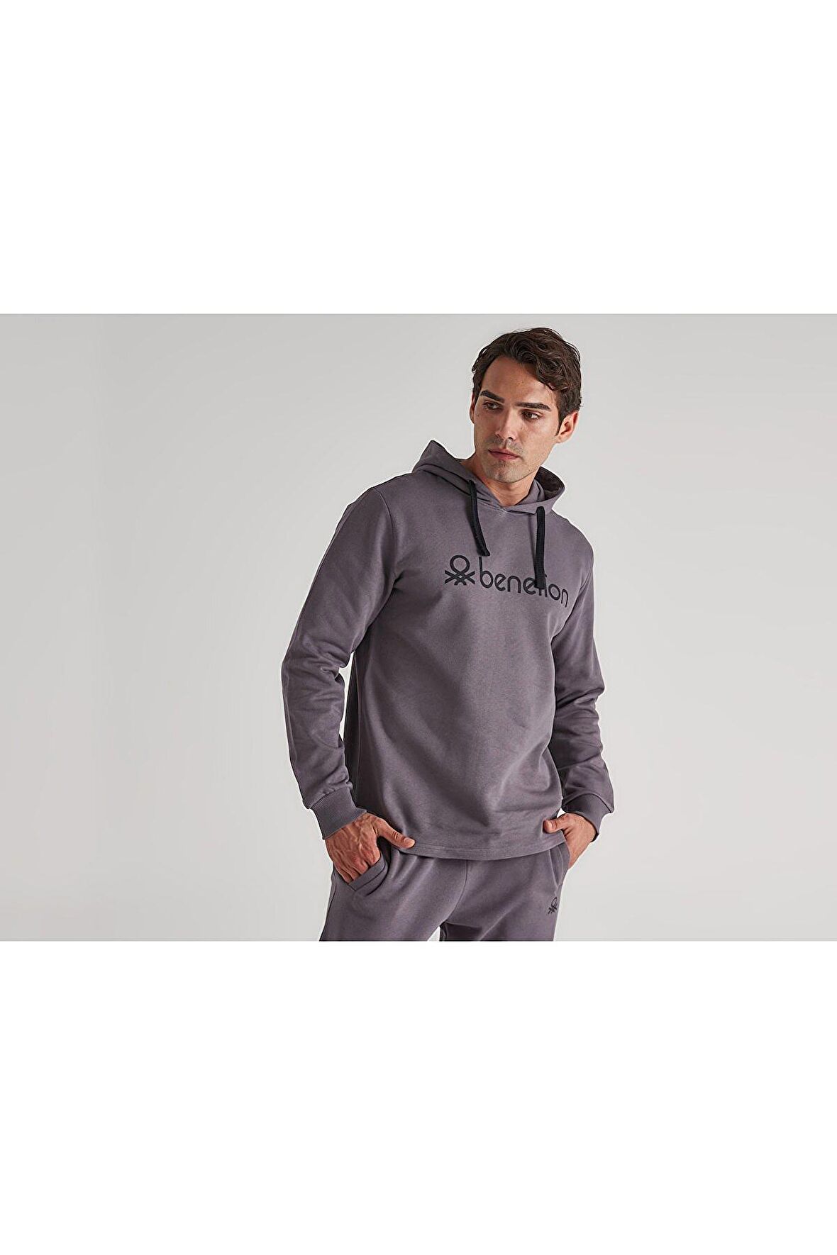 BNT-M045 T Benetton Erkek Sweat ANTRASİT