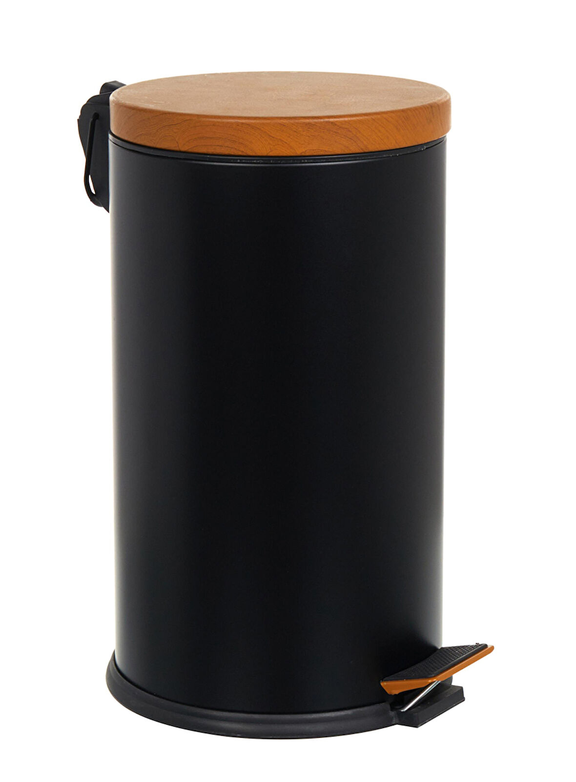 Foreca Ahşap Pedallı Çöp Kovası Siyah 16 Lt