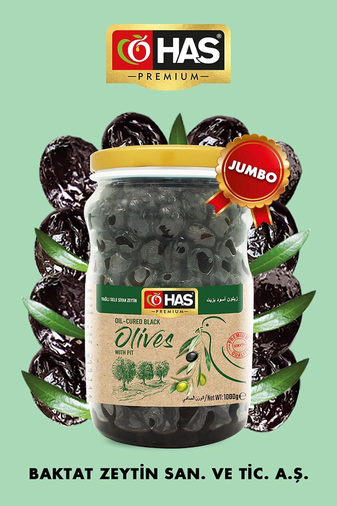 Yağlı Sele Siyah Zeytin Jumbo 1000 G