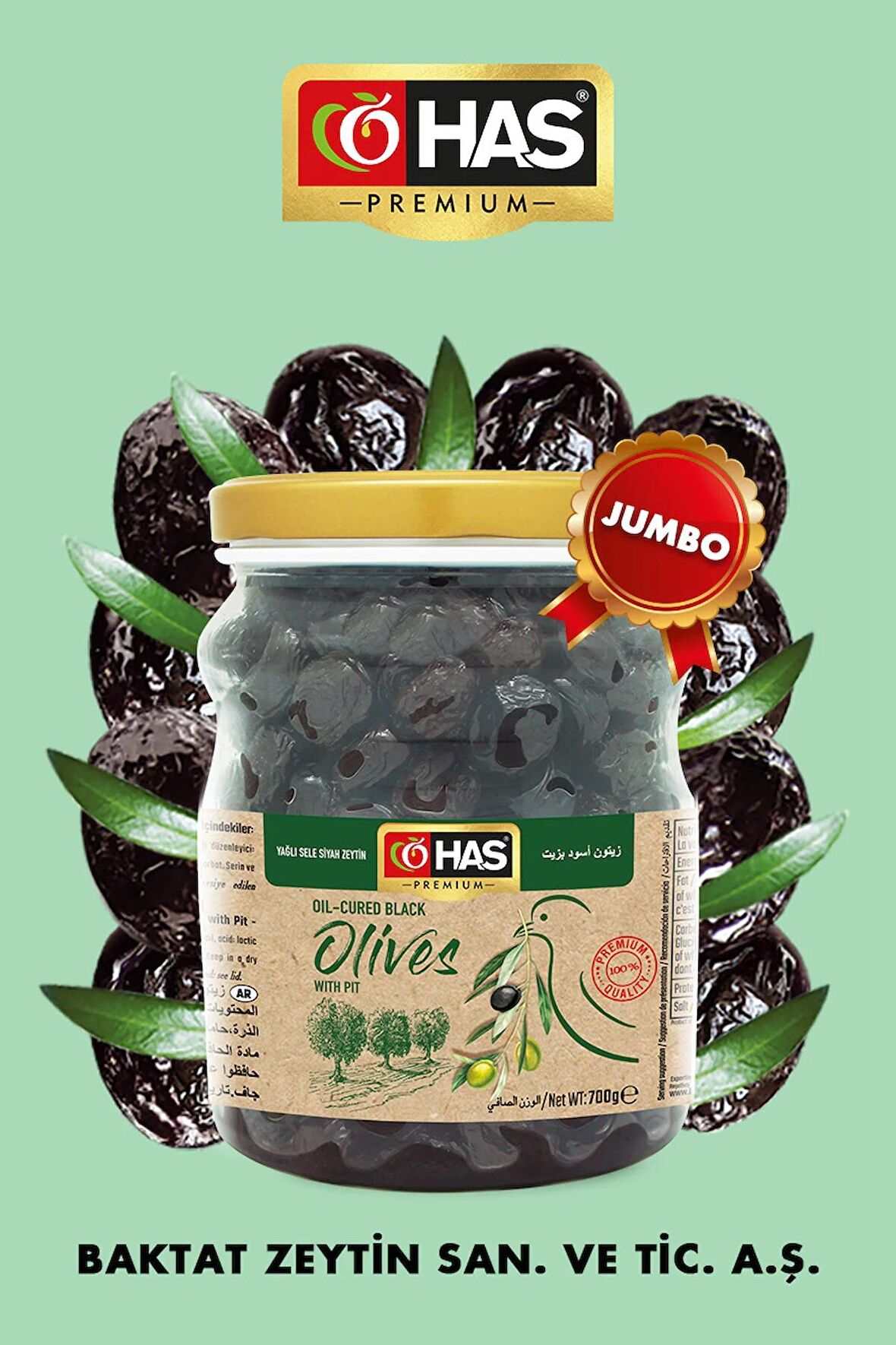 Yağlı Sele Siyah Zeytin Jumbo 1300 G