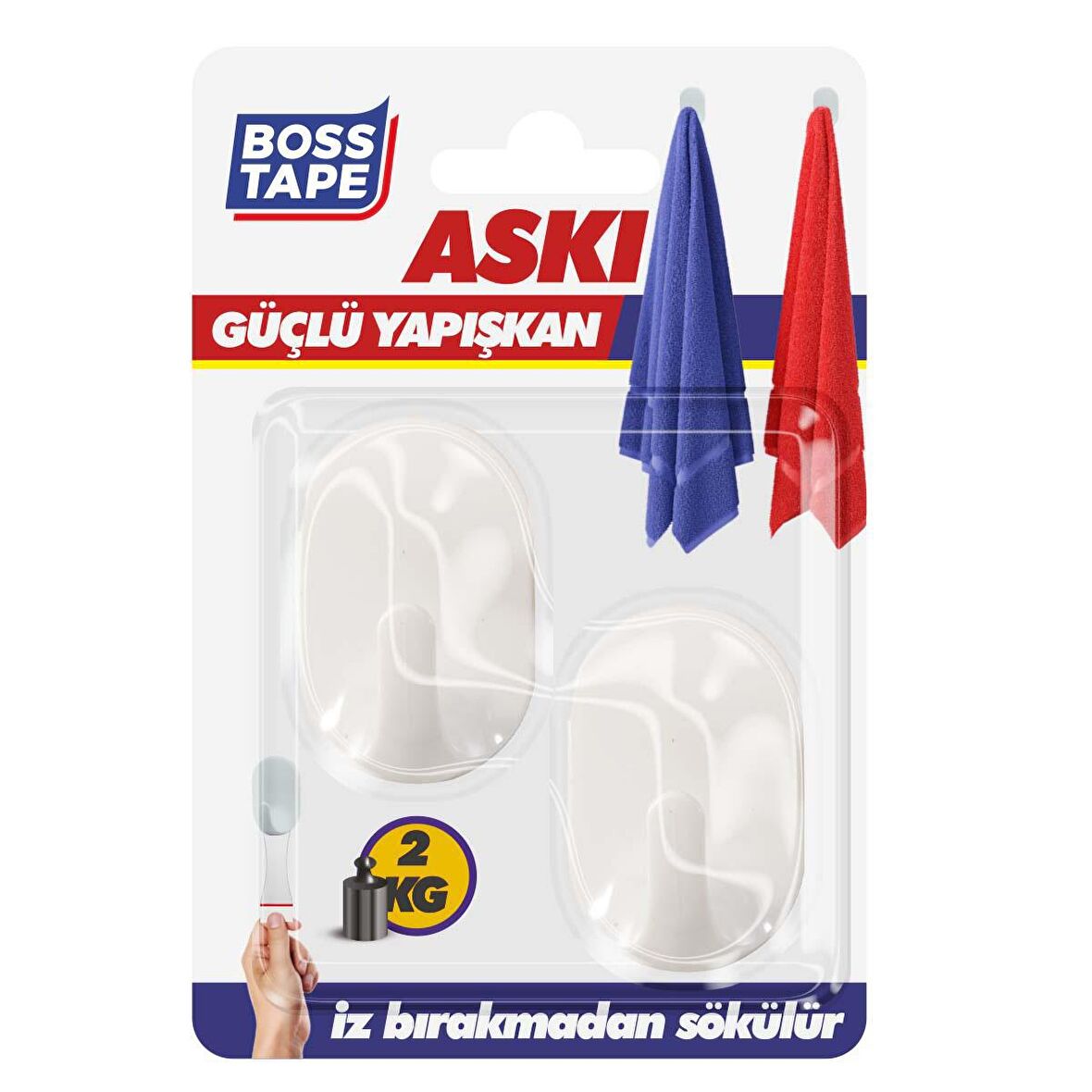 Boss Tape Plastik İz Bırakmayan İkili Küçük Boy Askı