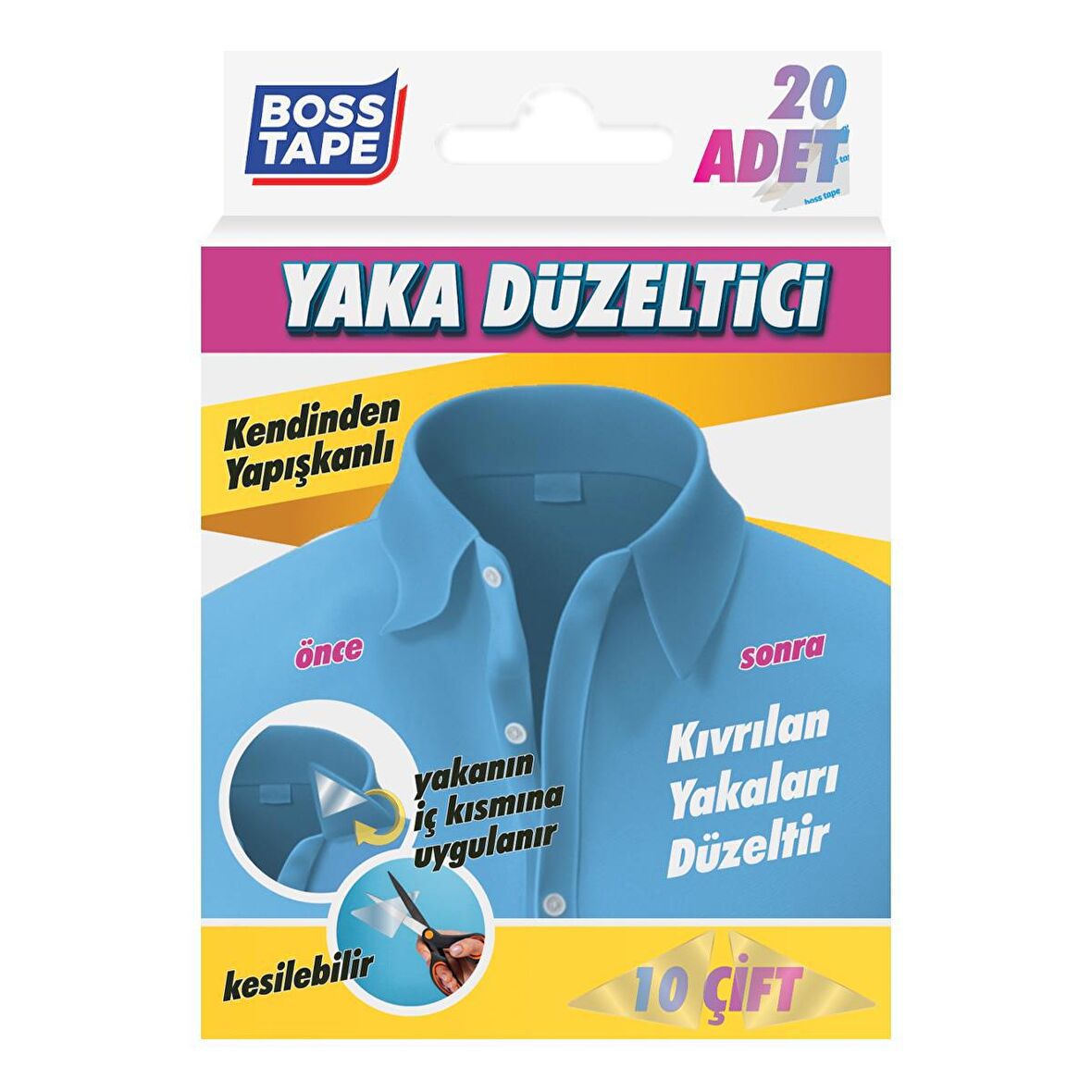 Boss Tape Yaka Düzleştirici Yapışkanlı Balin 20 Adet