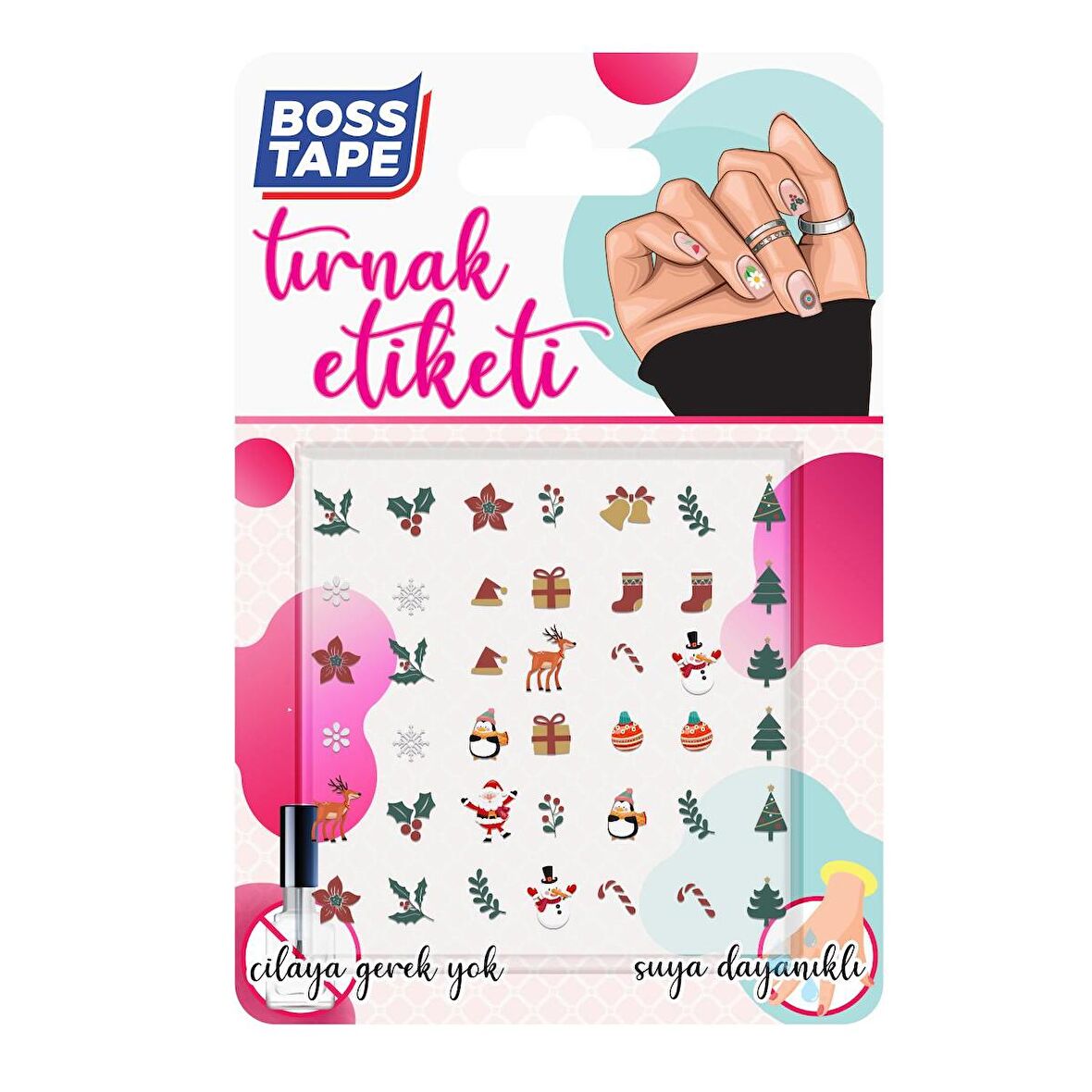 Yapışkanlı Tırnak Etiketi Sticker Tırnak Süsleme Nail Art Tattoo Dövmesi Yılbaşı