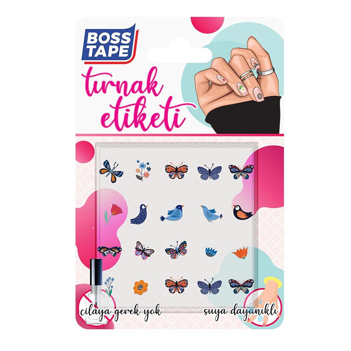 Yapışkanlı Tırnak Etiketi Sticker Tırnak Süsleme Nail Art Tattoo Dövmesi Kelebek