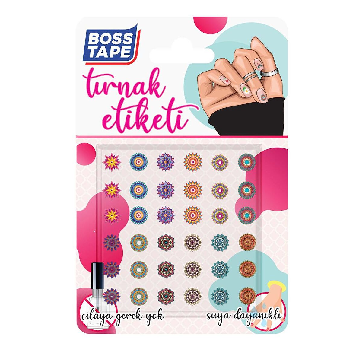 Yapışkanlı Tırnak Etiketi Sticker Tırnak Süsleme Nail Art Tattoo Dövmesi Mandala