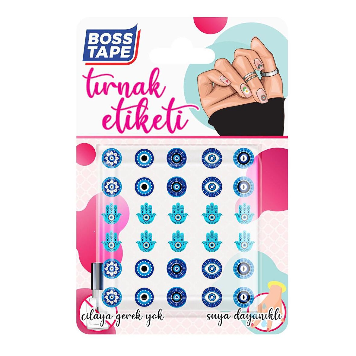 Yapışkanlı Tırnak Etiketi Sticker Tırnak Süsleme Nail Art Tattoo Dövmesi Nazar