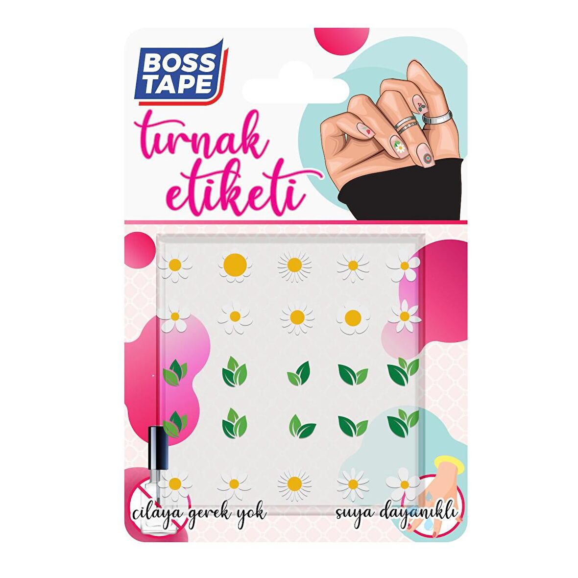 Yapışkanlı Tırnak Etiketi Sticker Tırnak Süsleme Nail Art Tattoo Dövmesi Papatya