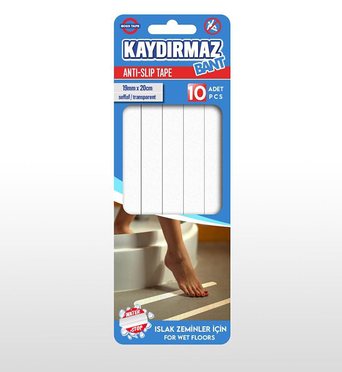 Banyo Kaydırmaz Bant Küvet,Havuz,Duşakabin,Zemin Kaydırmaz 10Adet 1 Paket