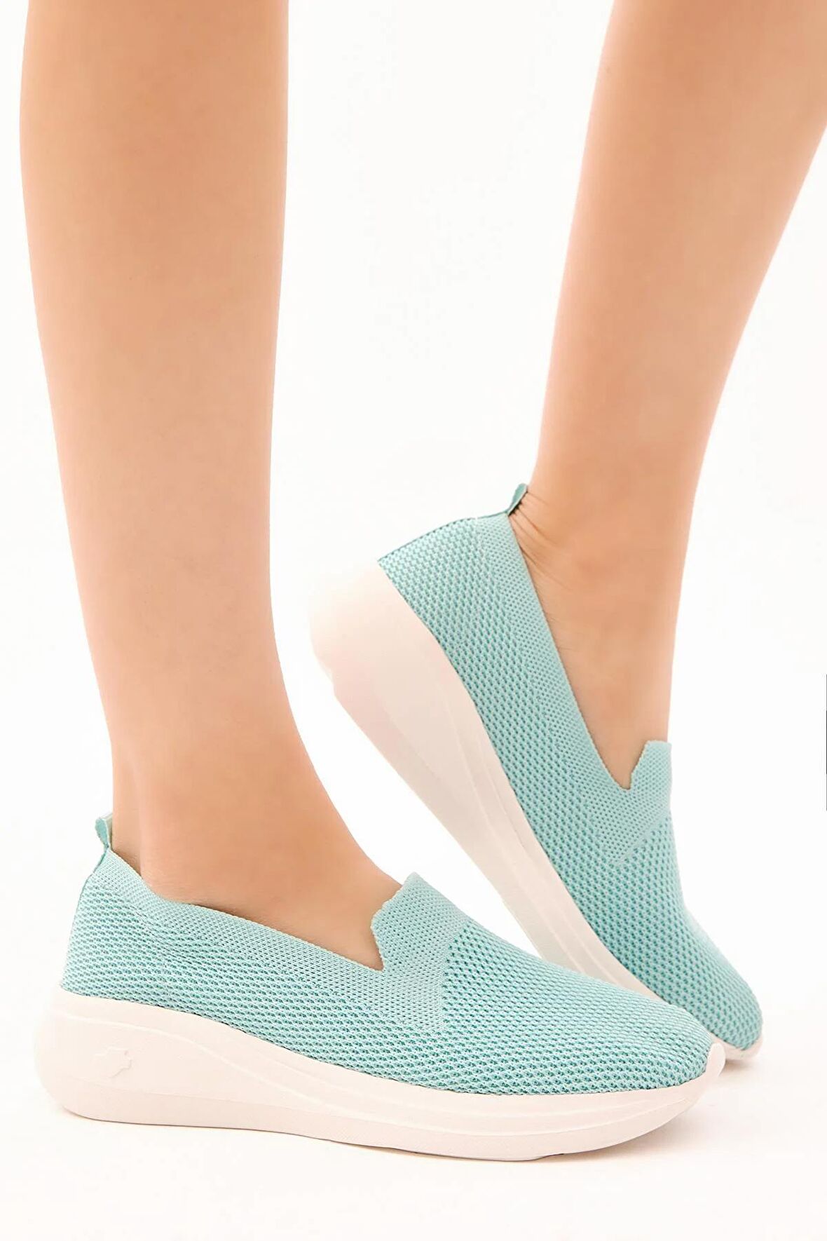 Tonny Black Kadın Turkuaz Rahat Kalıp Triko Sneaker