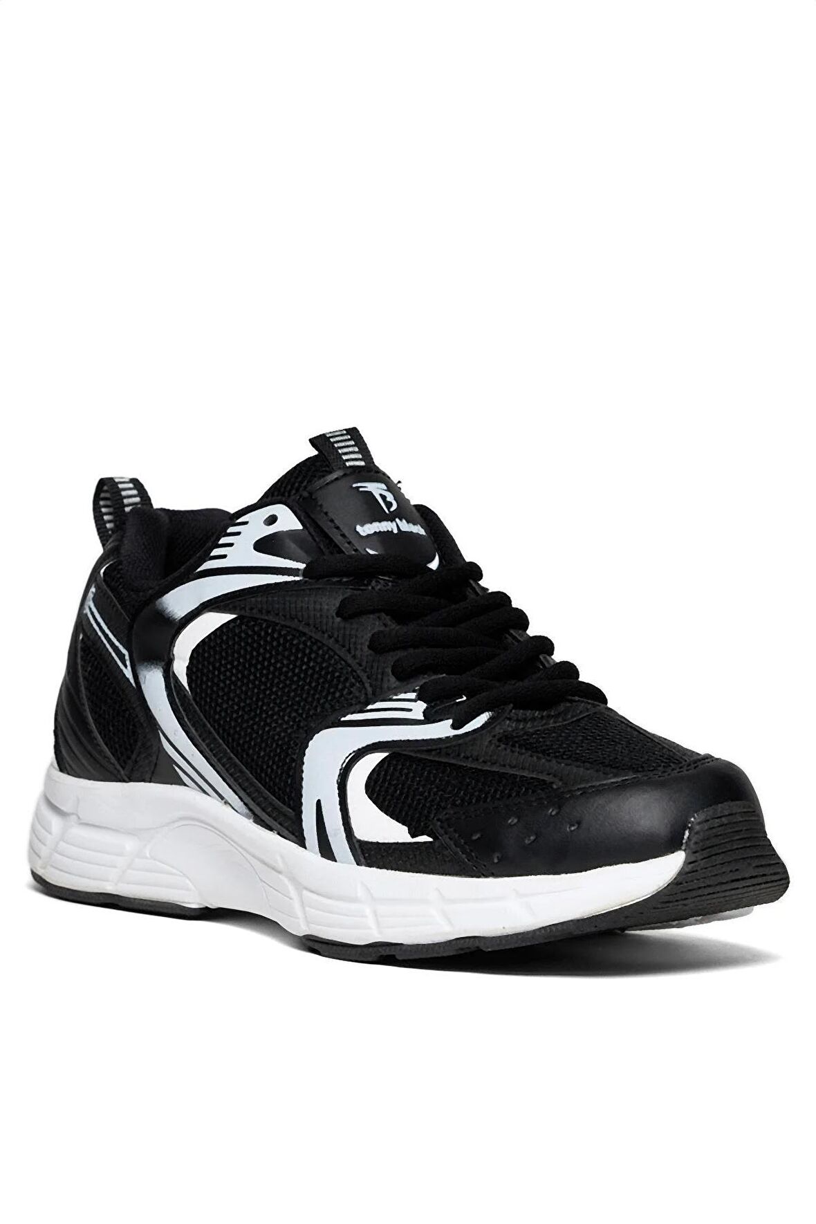 Tonny Black Unisex Siyah Faylon Taban Bağcıklı Spor Ayakkabı