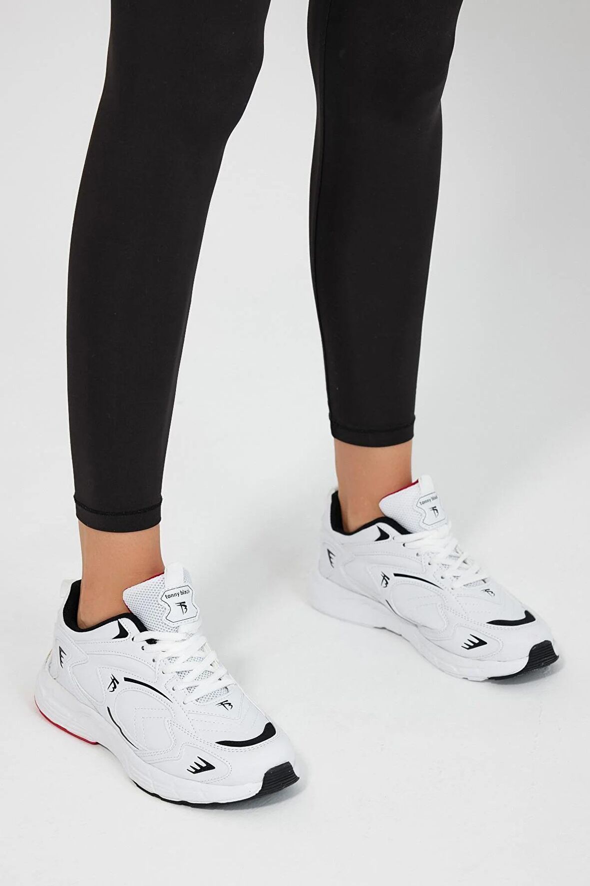 Tonny Black Unisex Beyaz Cilt Faylon Taban Rahat Kalıp Unisex Ayakkabı