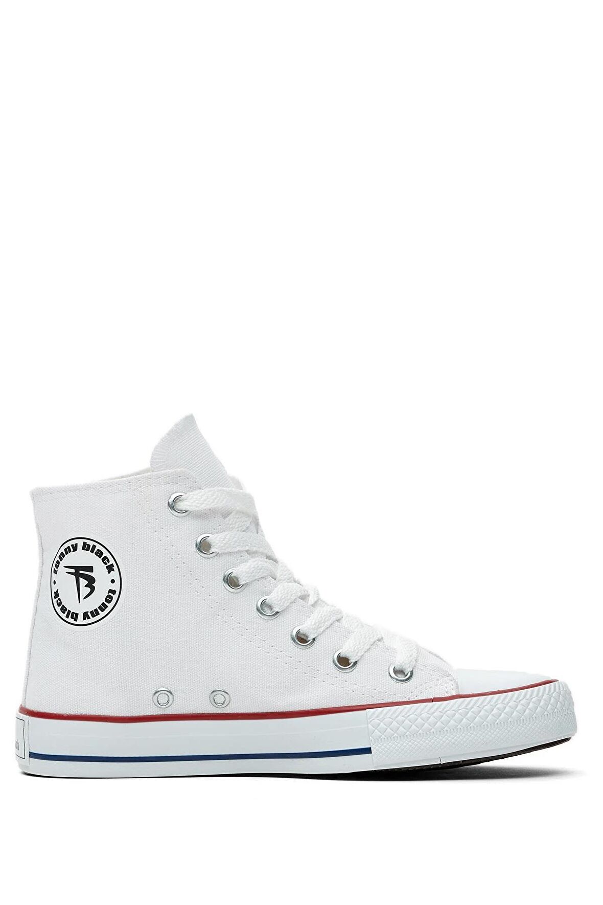 Tonny Black Çocuk Unisex Beyaz Rahat Kalıp Bağcıklı Uzun Spor Ayakkabı