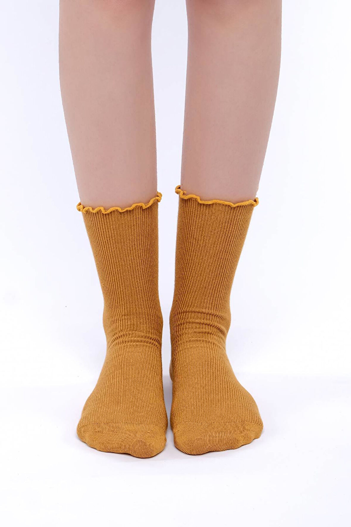 Mısırlı Kadın Modal Tekli Hardal Soket Çorap M 71000 H