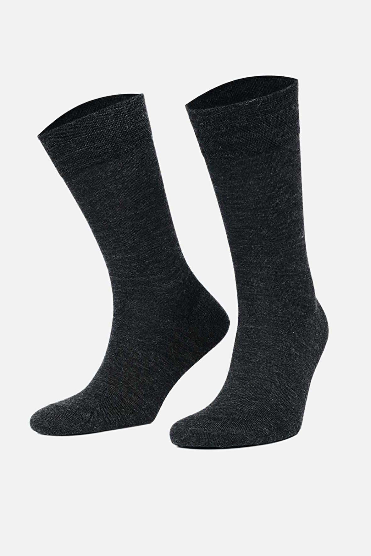 Mısırlı Erkek Soft Wool (Koyun Yünü) Tekli Antrasit Soket Çorap   M 63000 A