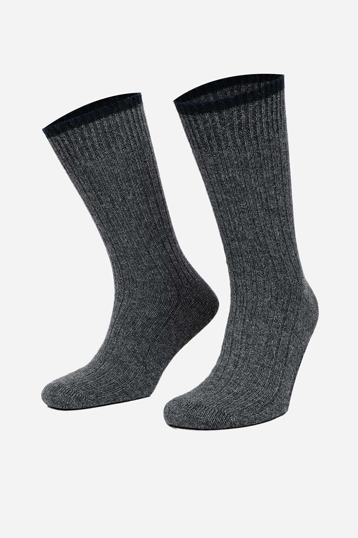 Mısırlı Erkek Lambswool Tekli Füme Soket Çorap M 65001 F