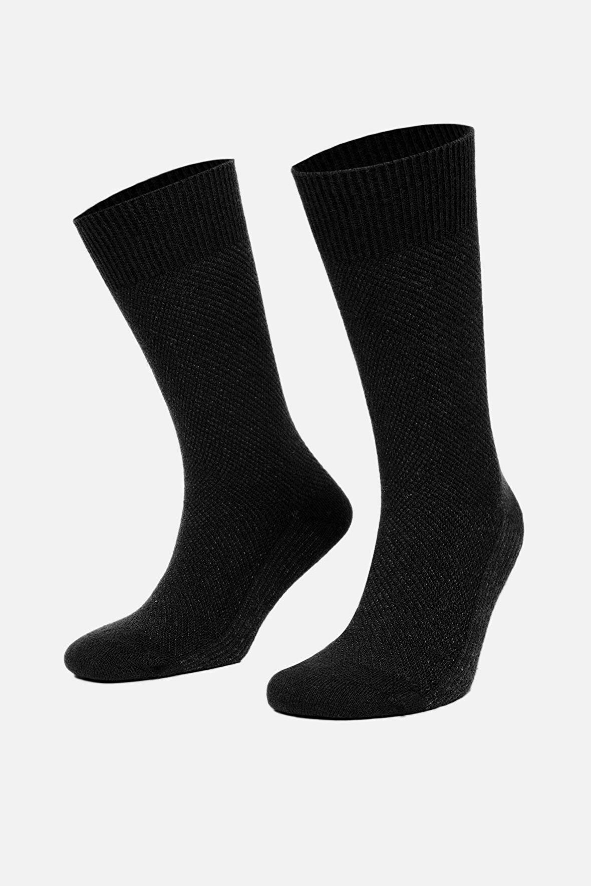 Mısırlı Erkek Lambswool Tekli Siyah Soket Çorap M 65002 S
