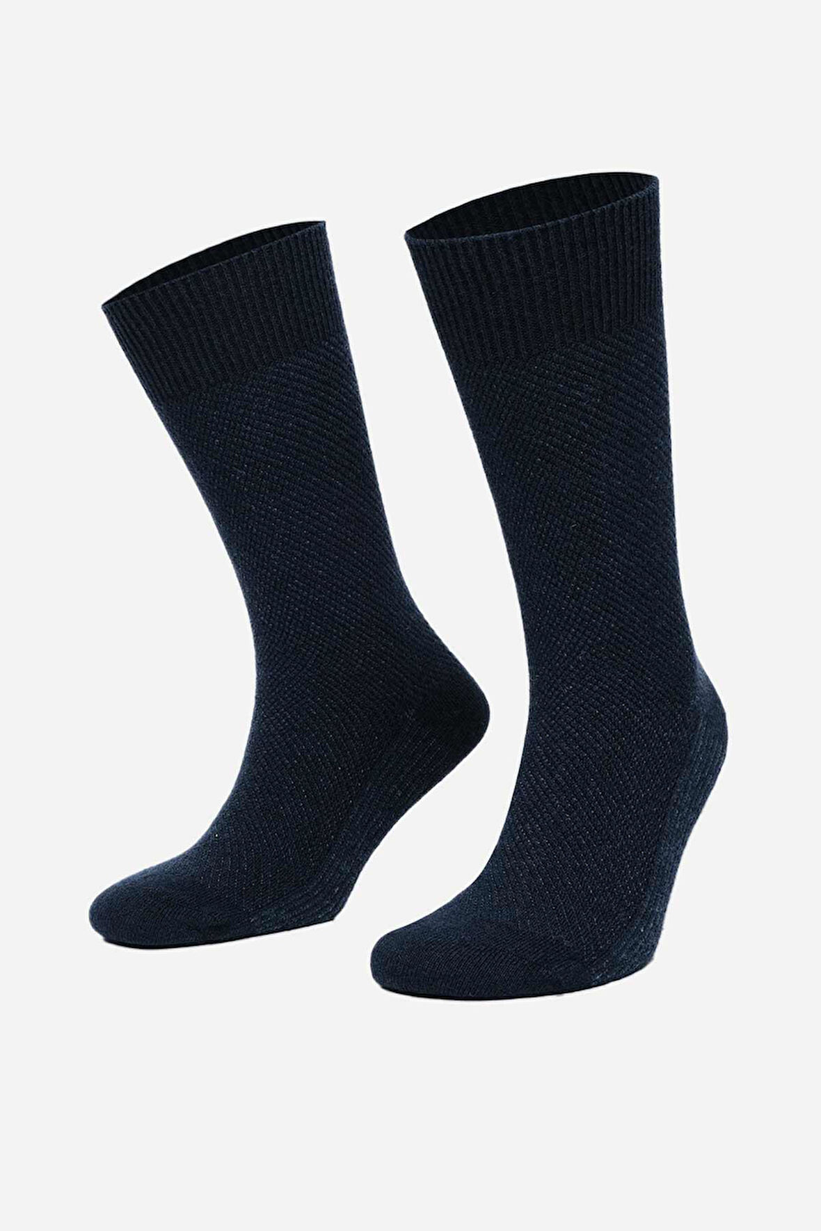 Mısırlı Erkek Kuzu Yünü (Lambswool) Tekli Lacivert Soket Çorap M 65002 L