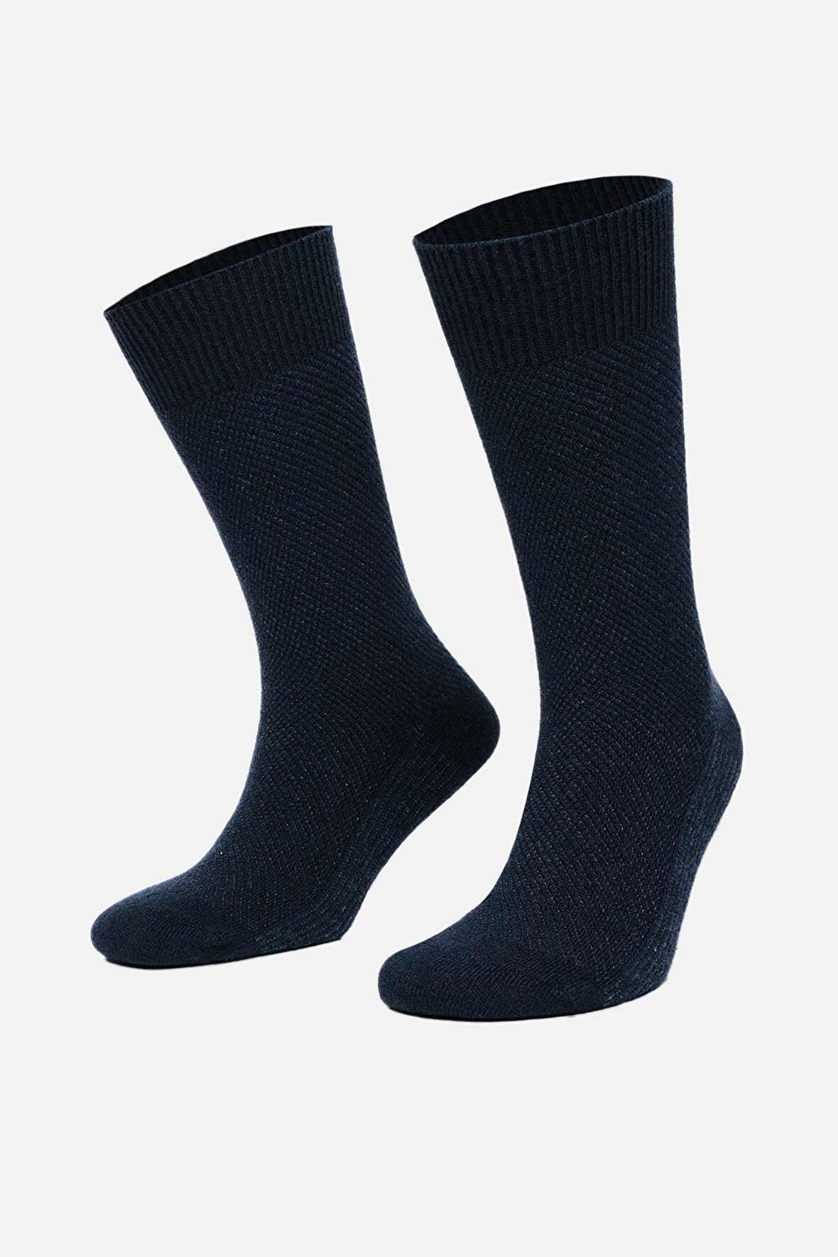 Mısırlı Erkek Lambswool Tekli Lacivert Soket Çorap M 65002 L