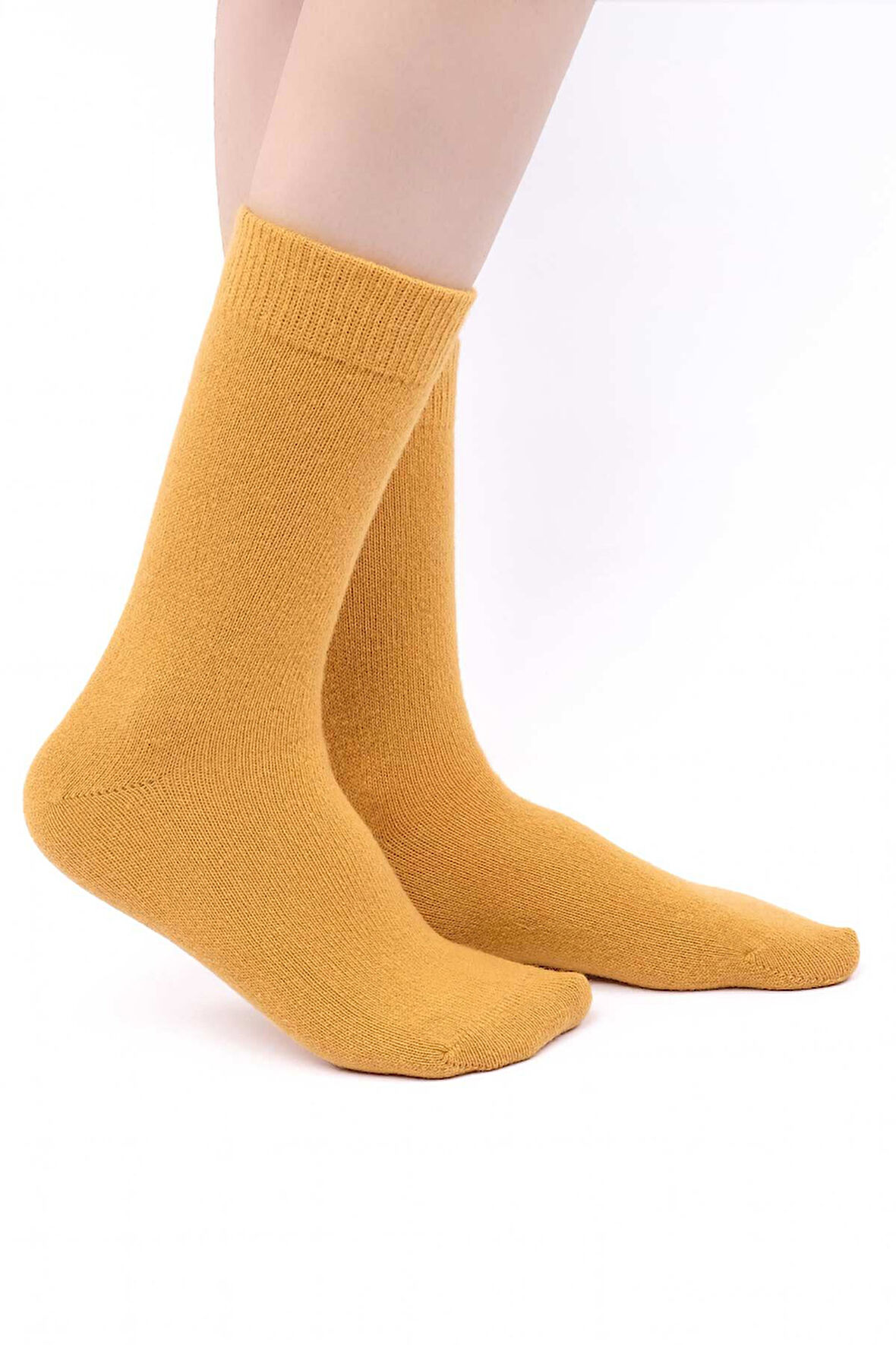 Mısırlı Kadın Koyun Yünü Tekli Safran Soket Çorap M 75002 SF